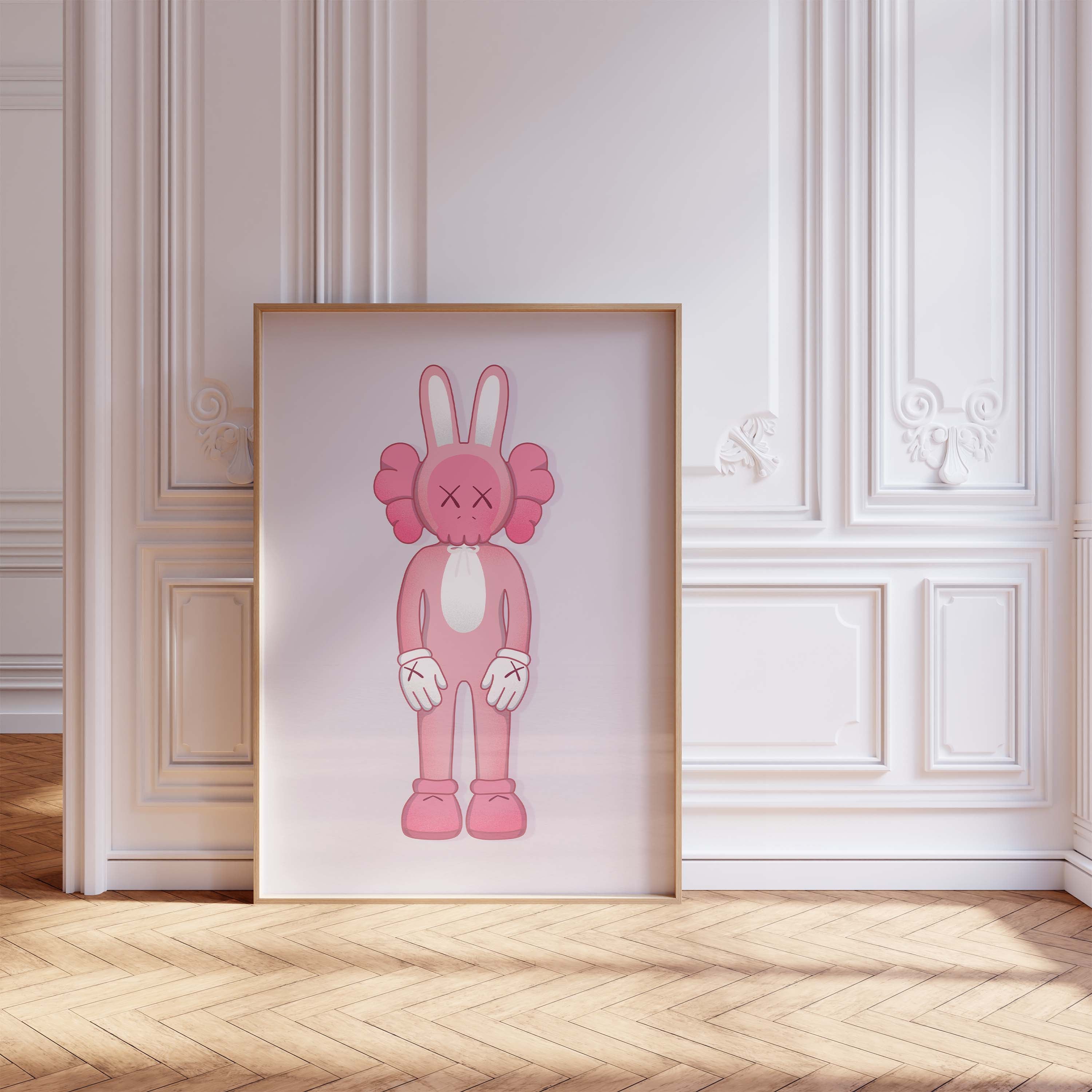 Pink Bunny Skull Character Poster · Cartoon Figur · Pop Art Style · Cute & Edgy Design · Modern Wandbild · Print ohne Rahmen-3