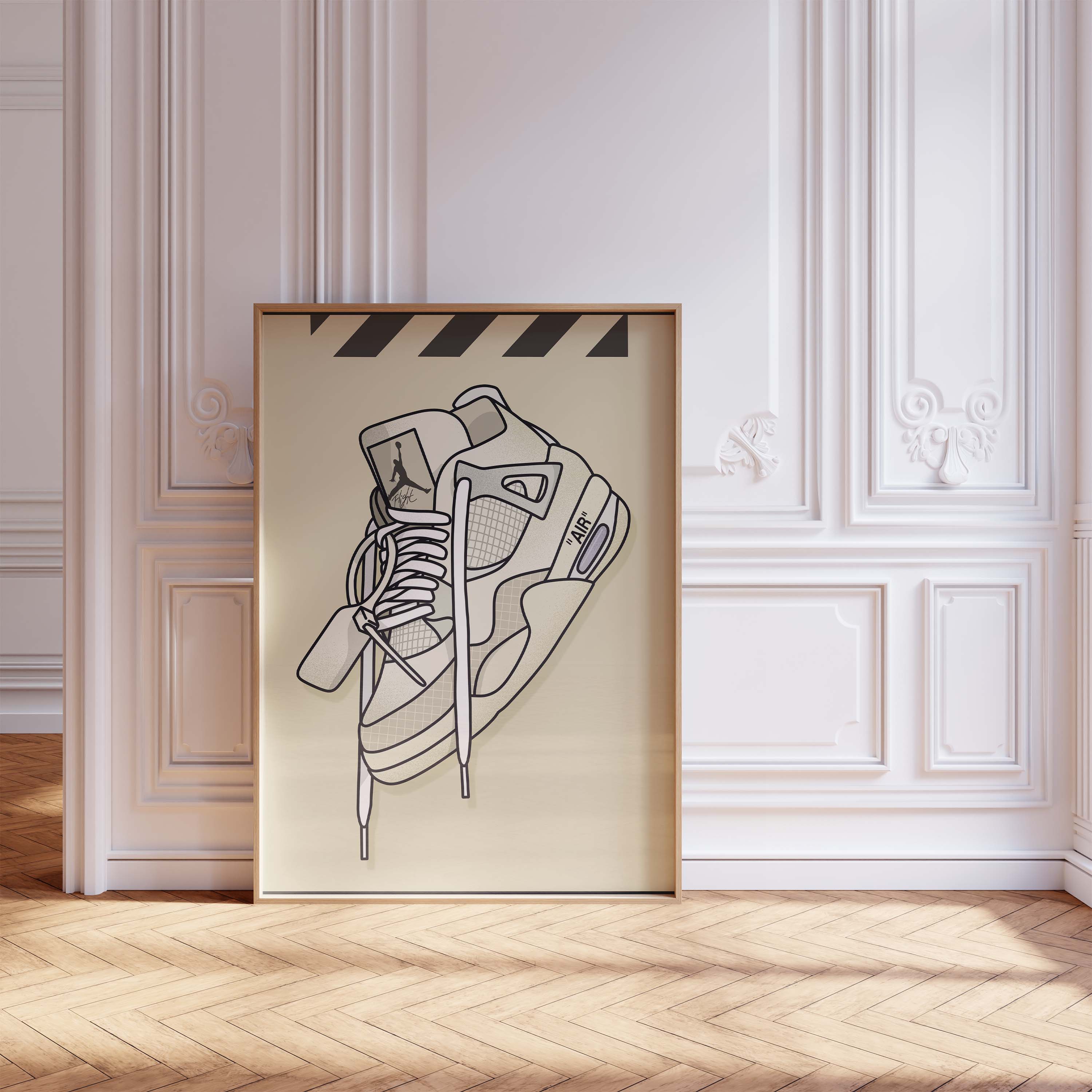 Sneaker Line Art Poster · Geschenkidee · Minimalistisches Schuhe Design · Streetwear Illustration · Moderne Wanddeko · Print ohne Rahmen-3