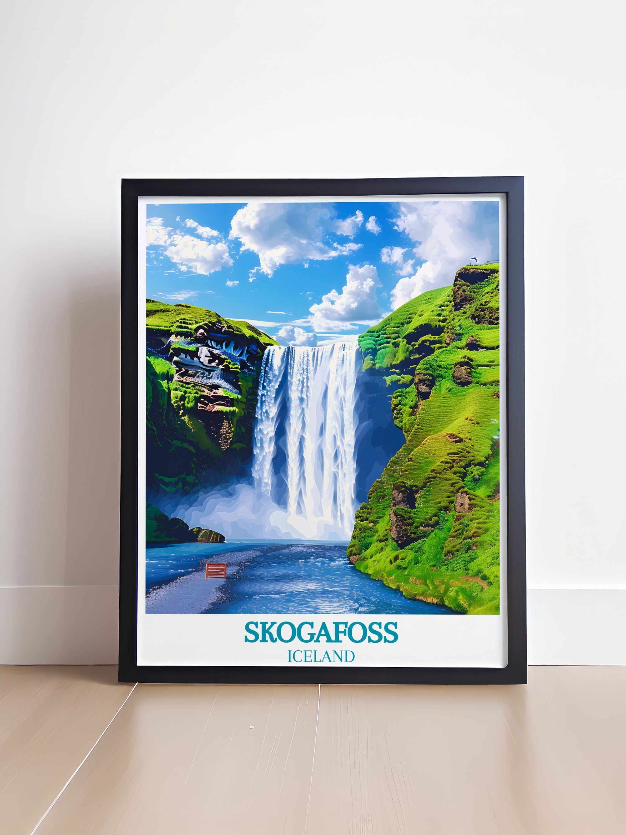 Skogafoss Custom Prints Skogafoss Waterfall Gallery Wall Art Iceland Modern Wall Decor