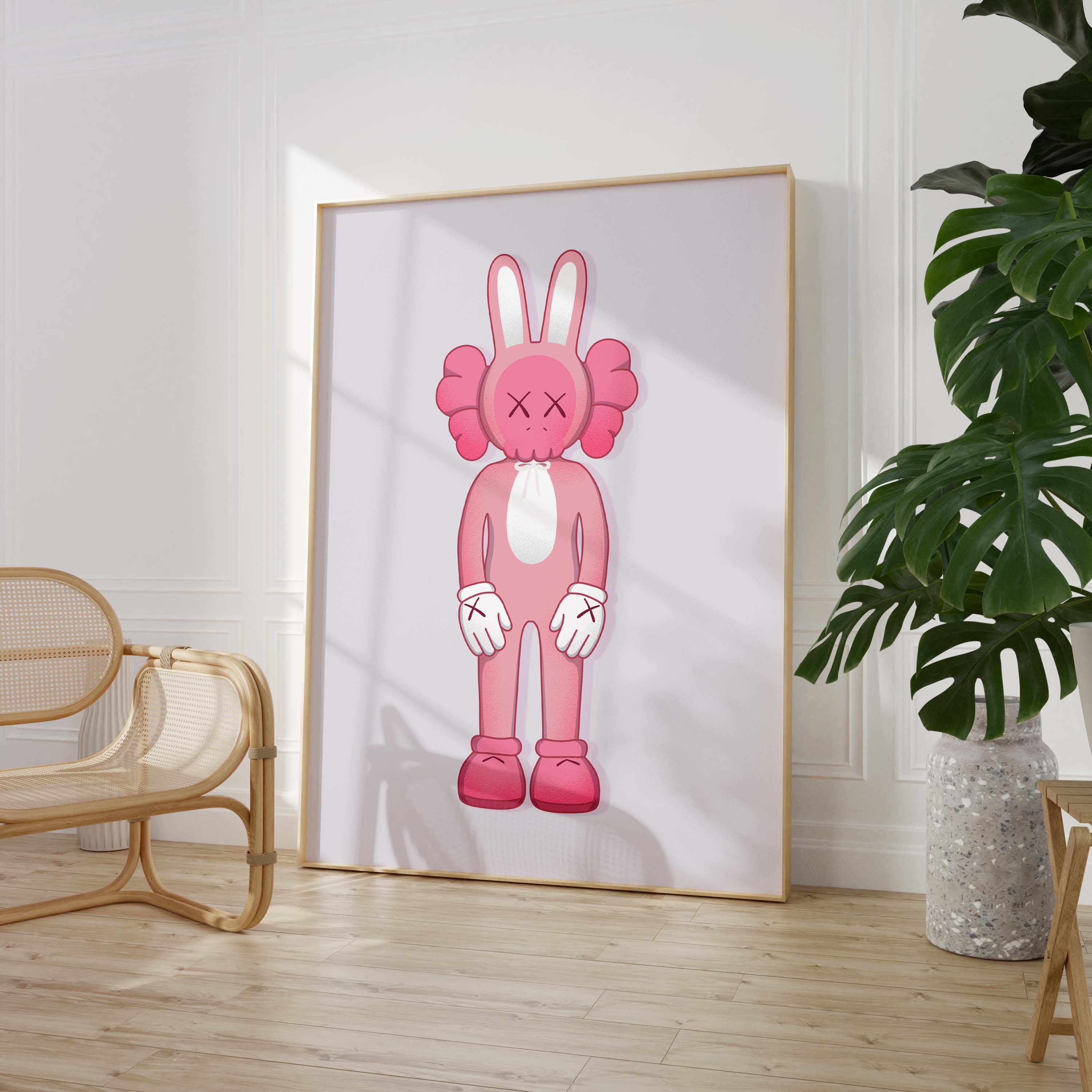 Pink Bunny Skull Character Poster · Cartoon Figur · Pop Art Style · Cute & Edgy Design · Modern Wandbild · Print ohne Rahmen-1