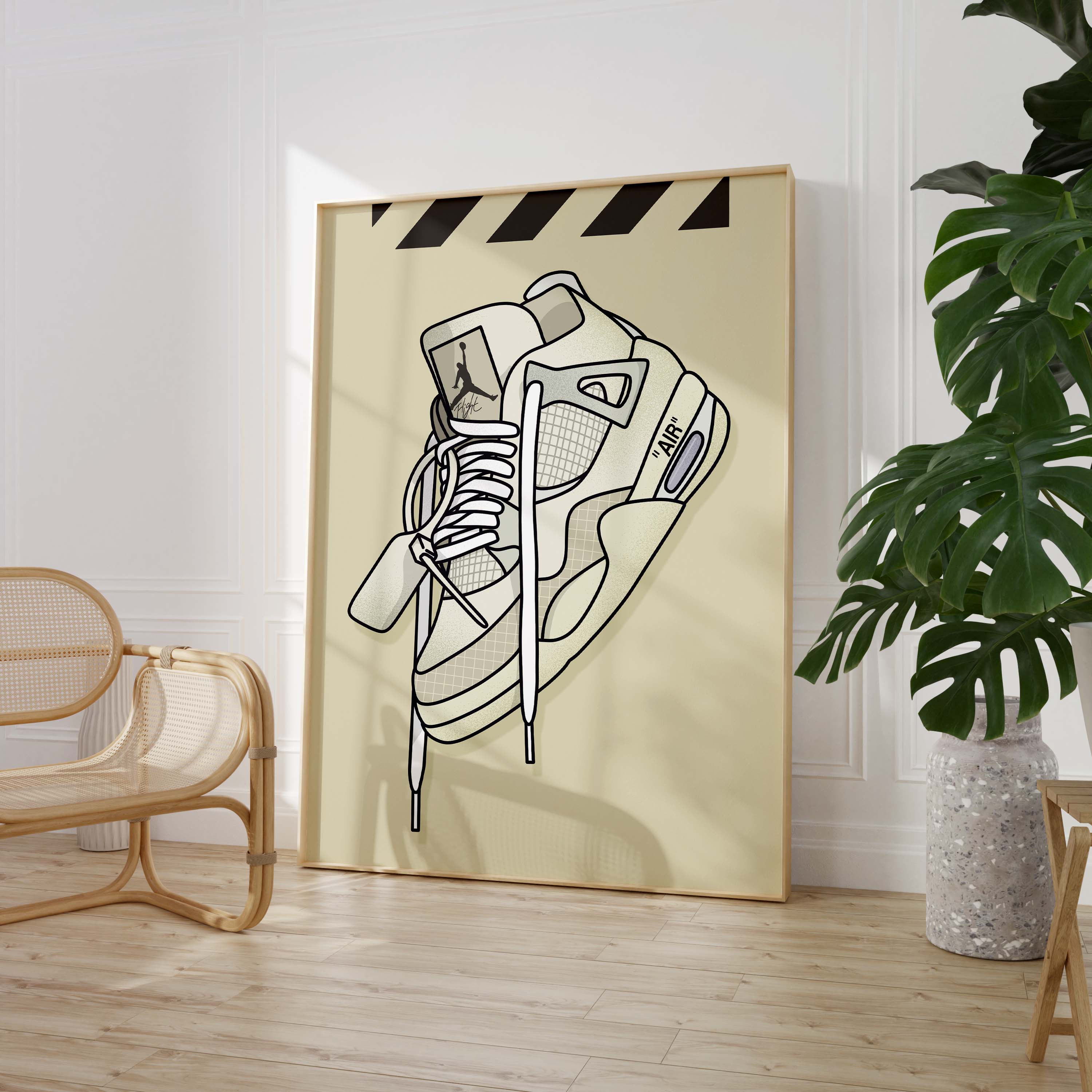 Sneaker Line Art Poster · Geschenkidee · Minimalistisches Schuhe Design · Streetwear Illustration · Moderne Wanddeko · Print ohne Rahmen-1