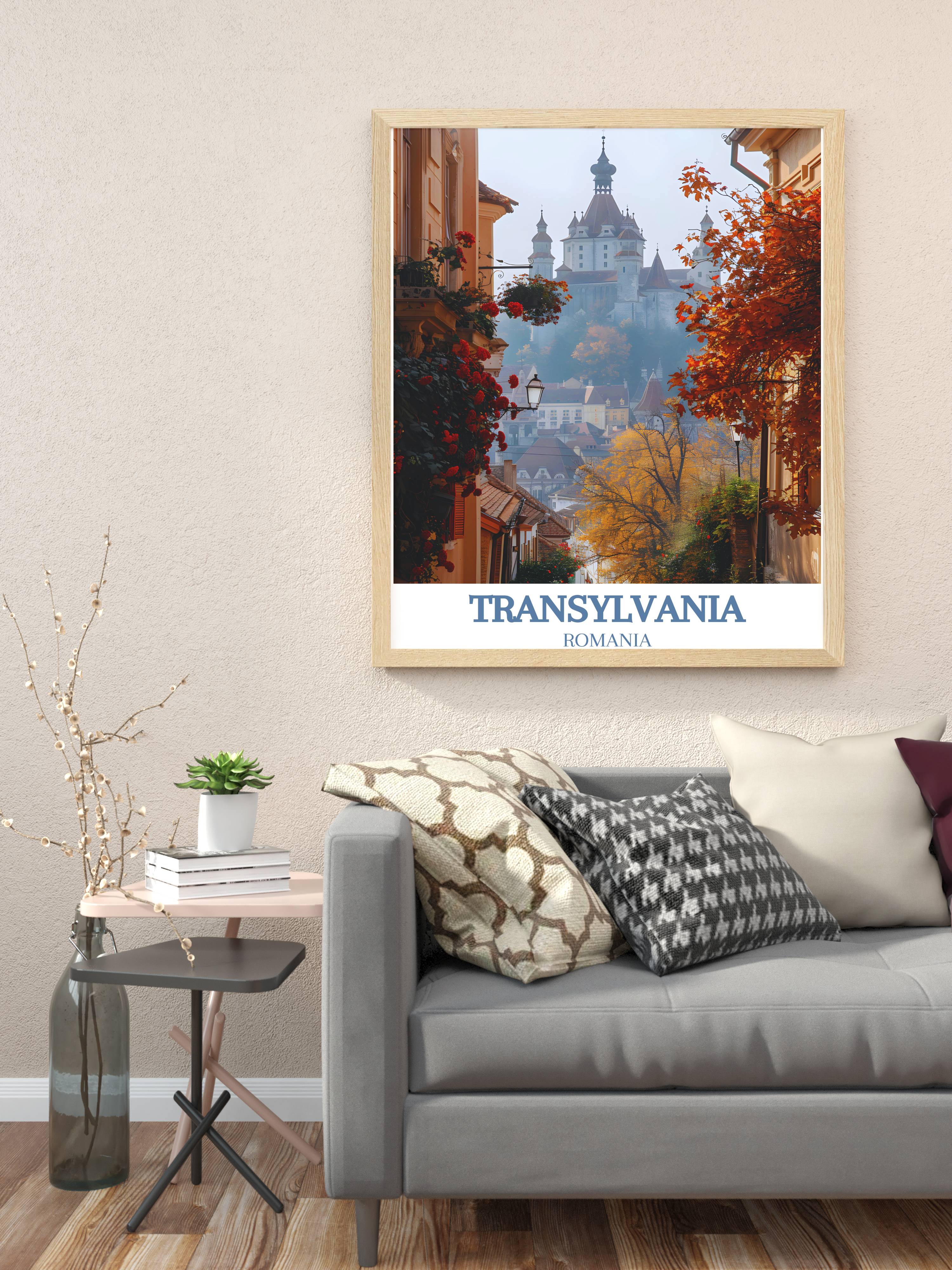 Transylvania Prints Sighișoara Citadel Wall Art Romania Modern Wall Decor