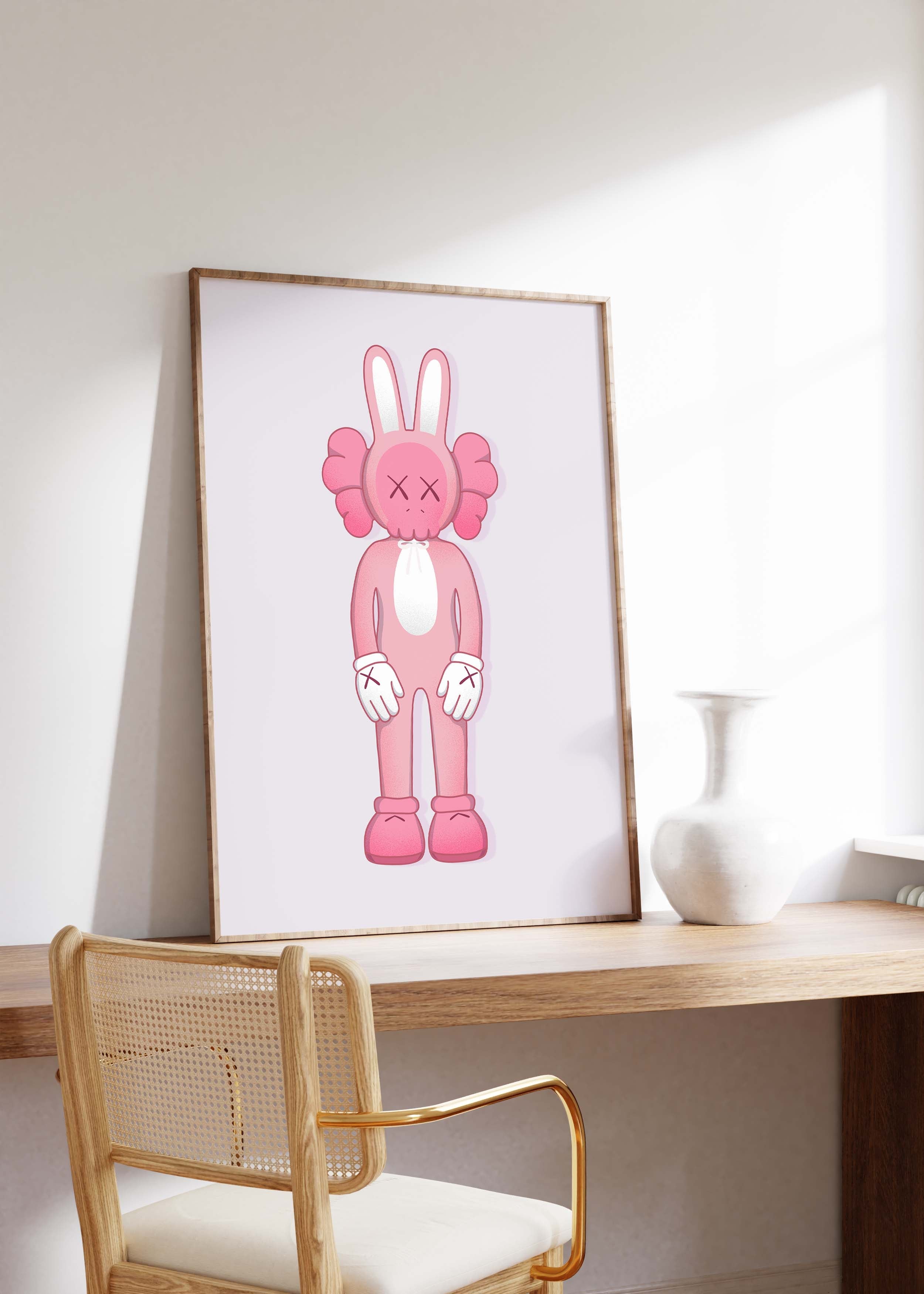 Pink Bunny Skull Character Poster · Cartoon Figur · Pop Art Style · Cute & Edgy Design · Modern Wandbild · Print ohne Rahmen-4
