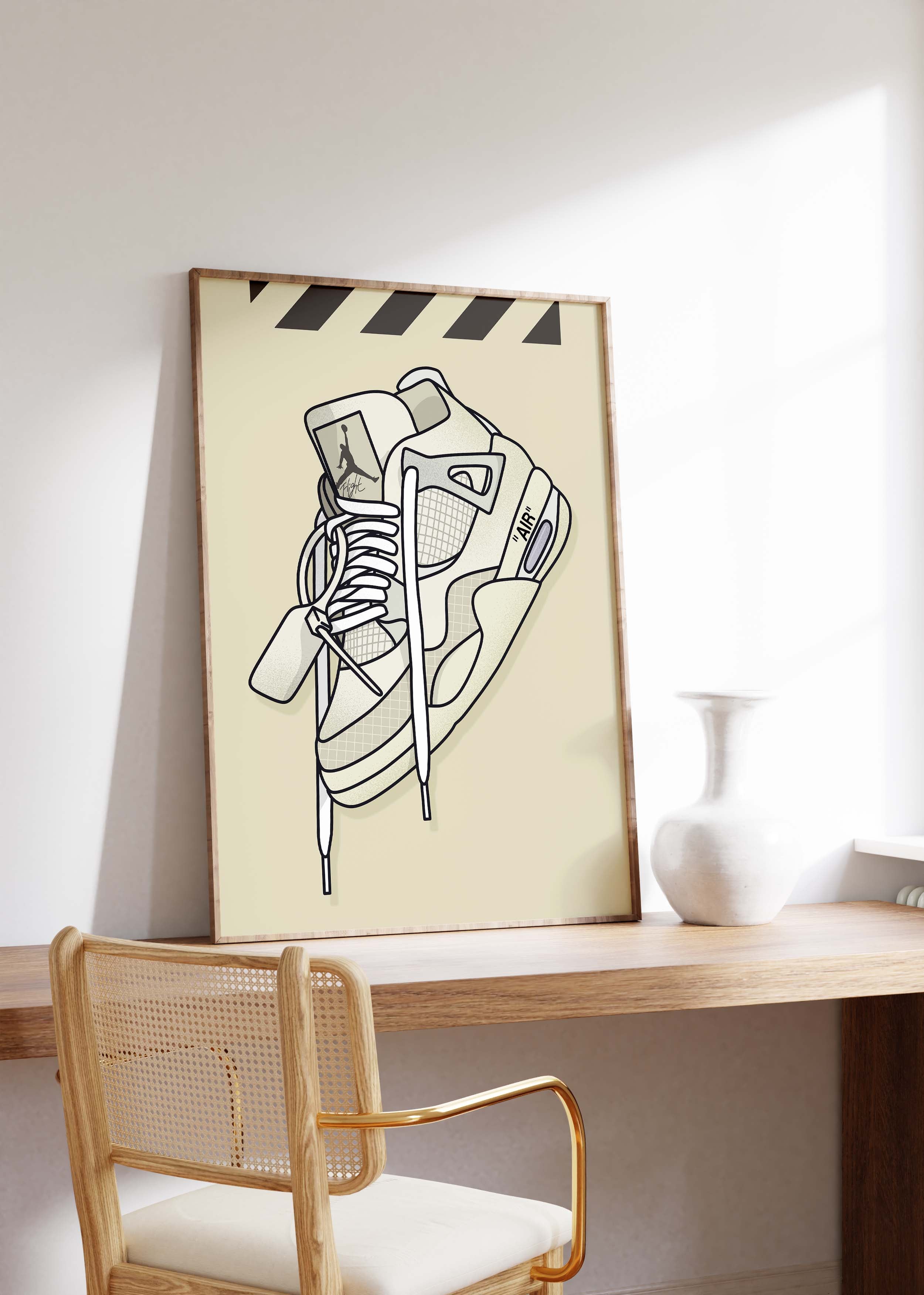 Sneaker Line Art Poster · Geschenkidee · Minimalistisches Schuhe Design · Streetwear Illustration · Moderne Wanddeko · Print ohne Rahmen-4