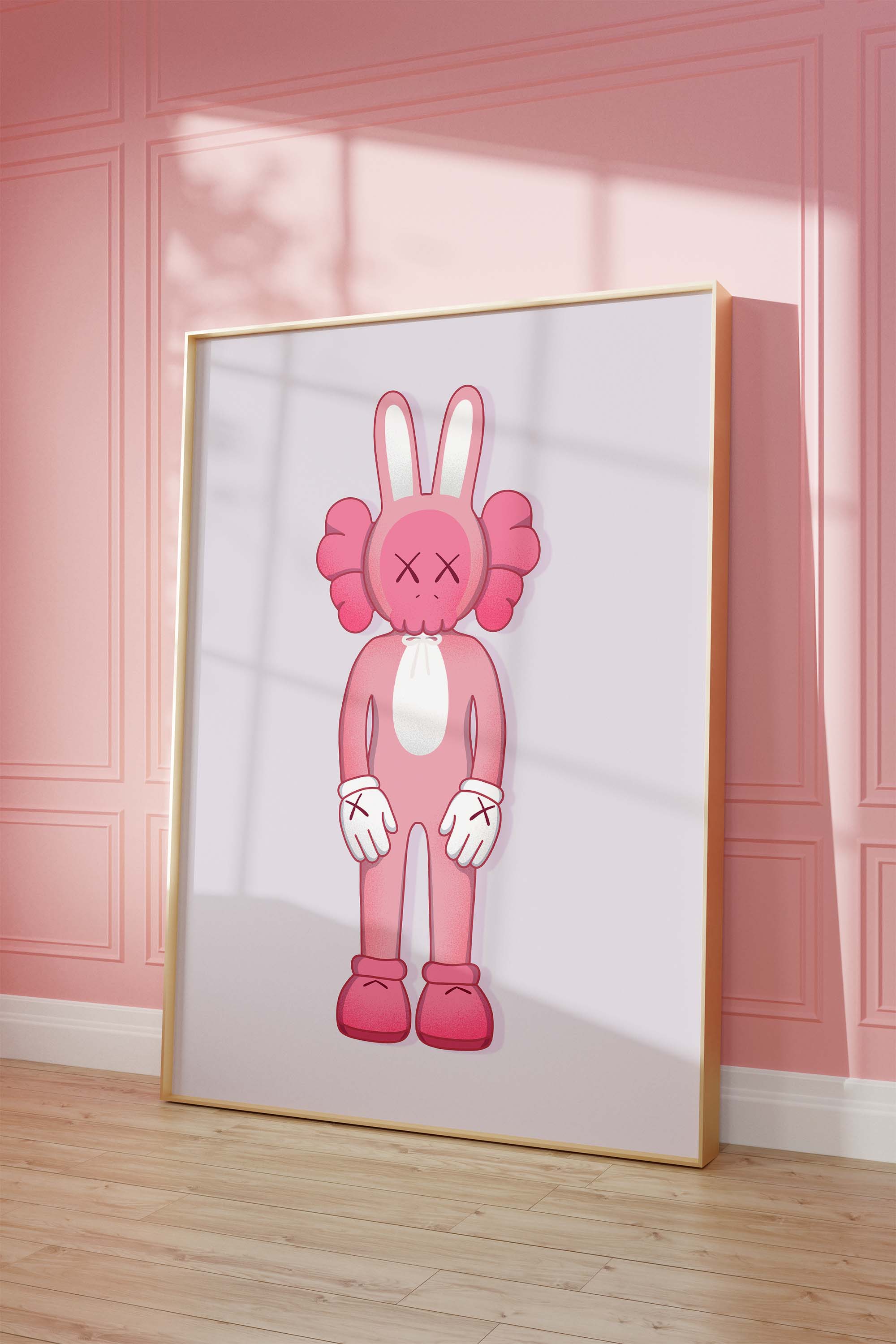Pink Bunny Skull Character Poster · Cartoon Figur · Pop Art Style · Cute & Edgy Design · Modern Wandbild · Print ohne Rahmen-2