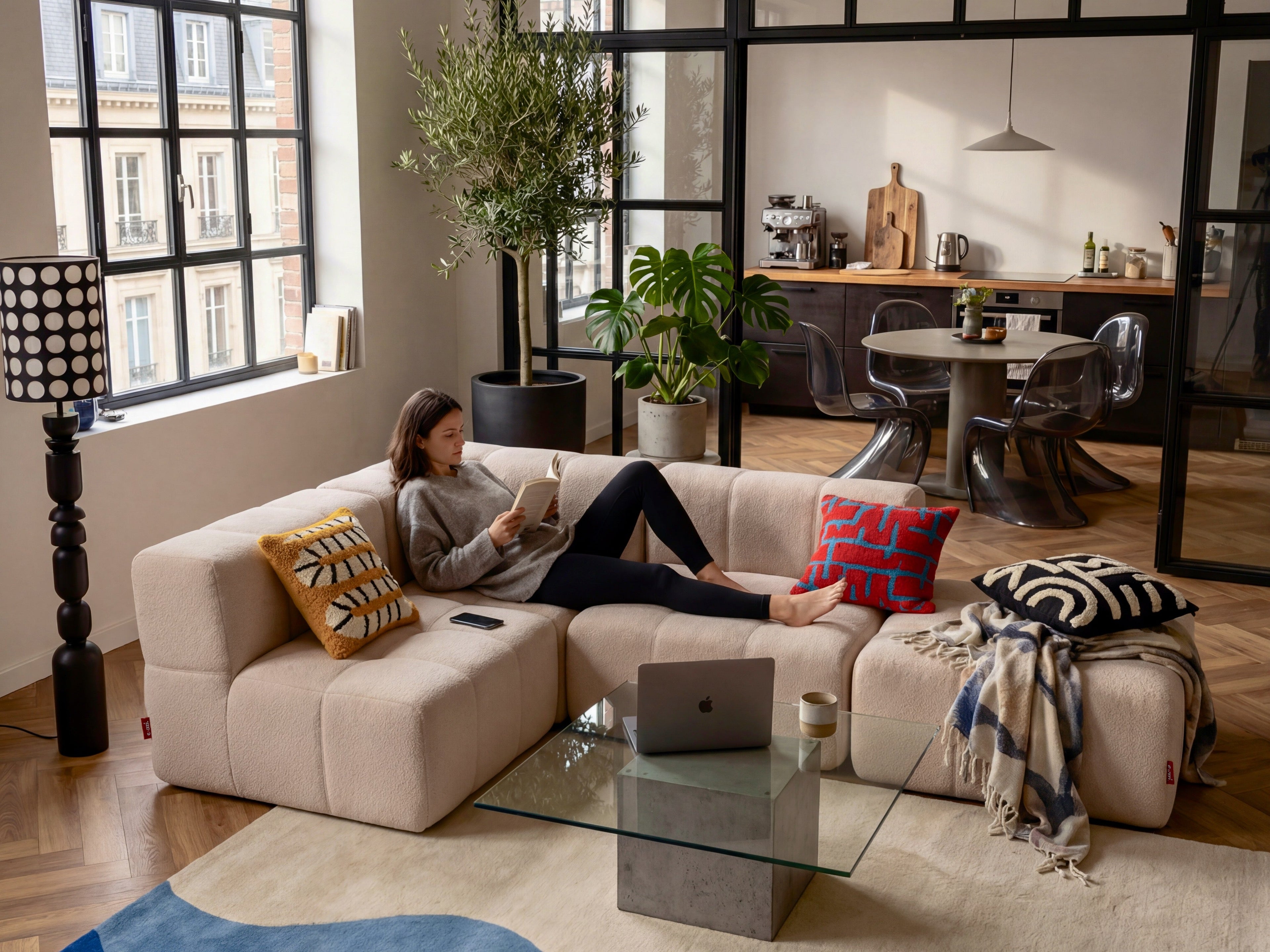 4 Teiliges Modulares Sofa – Beige-3