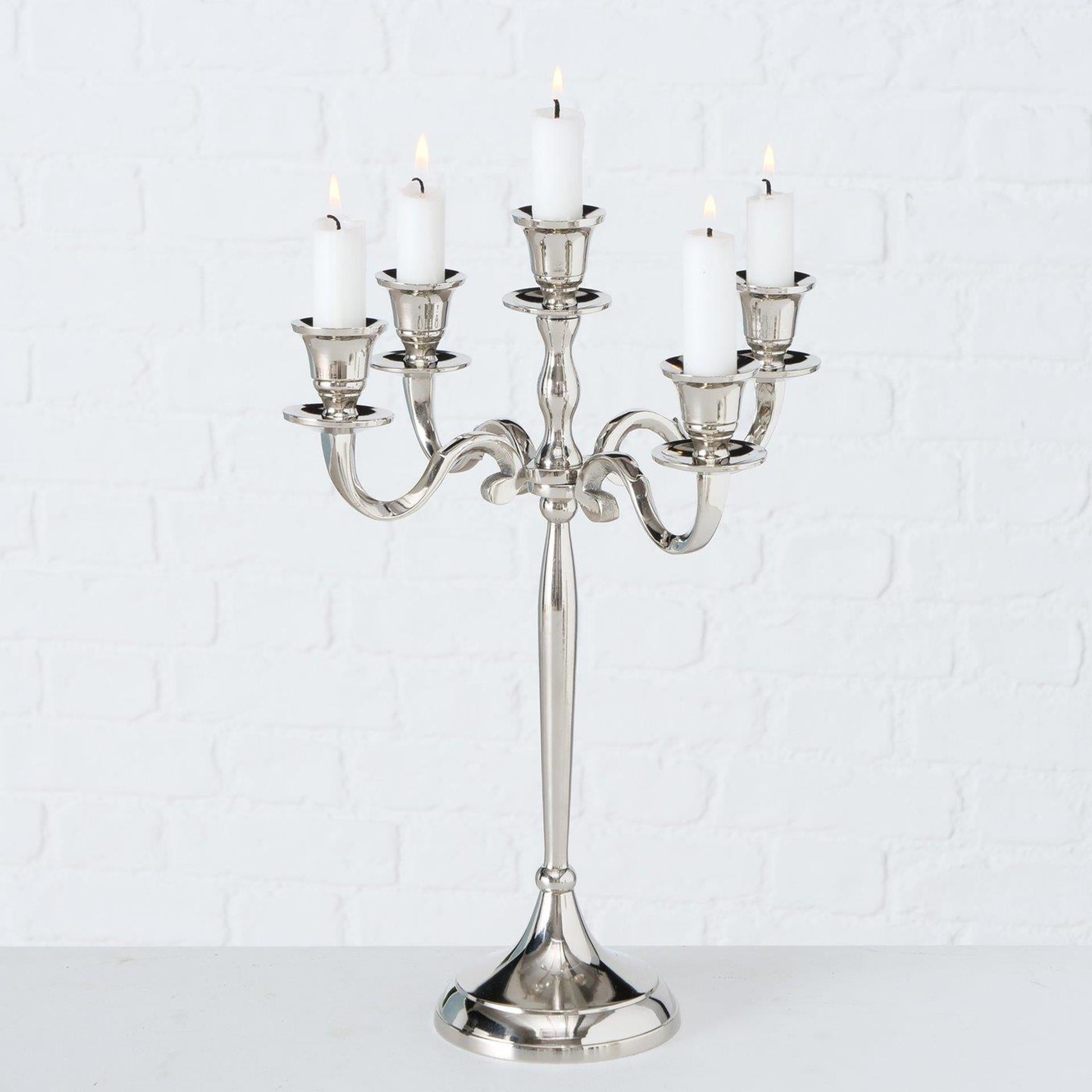 Boltze home candlestick silver 27x38cm-0