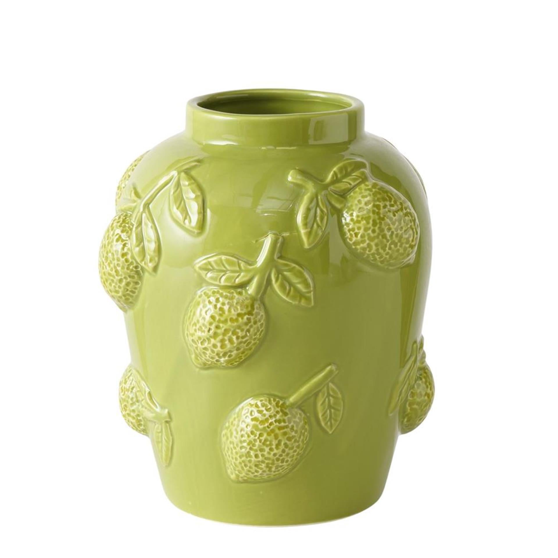 Boltze home vase lime h20.5cm-0