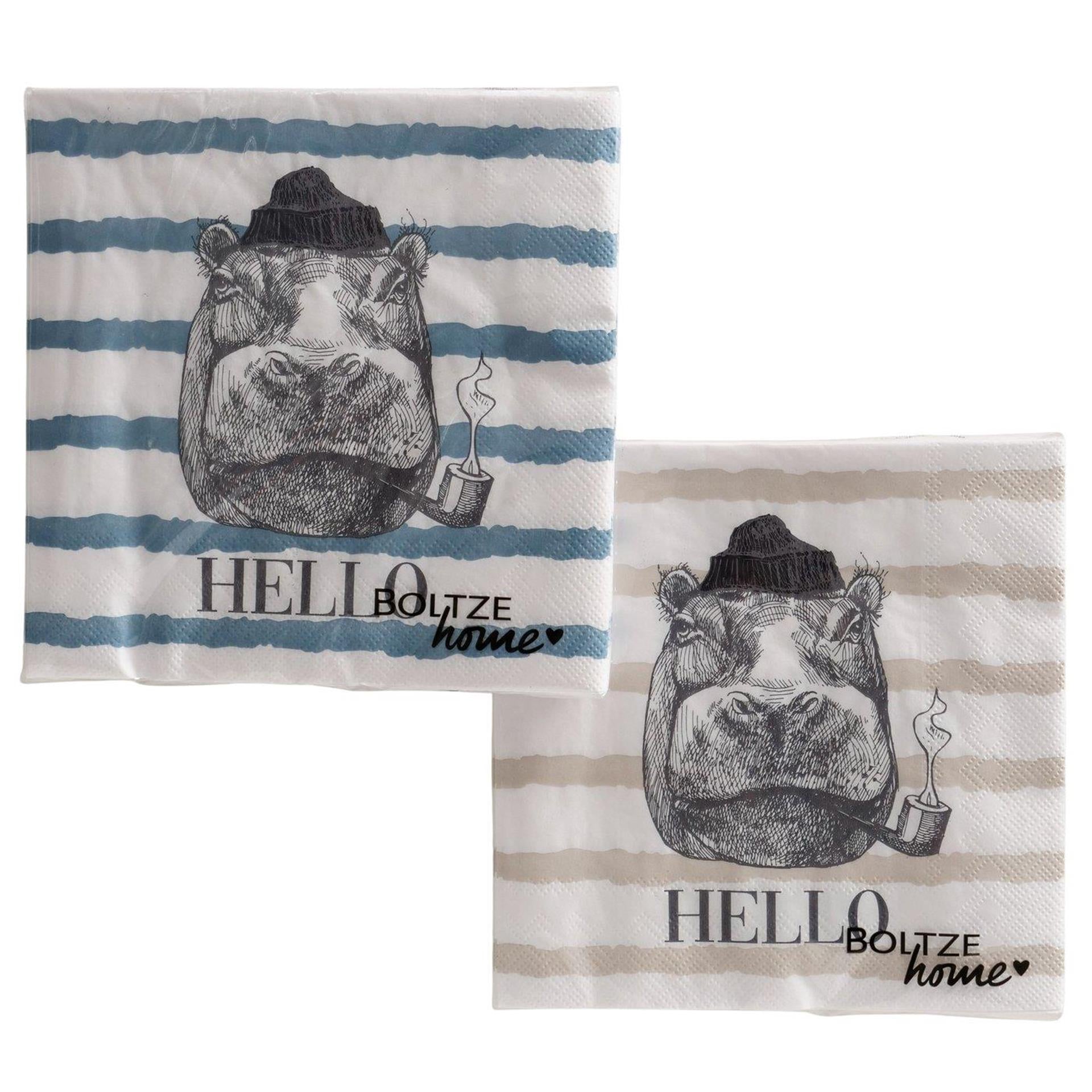 Boltze home hippopotamus napkins 16.5x3cm-0