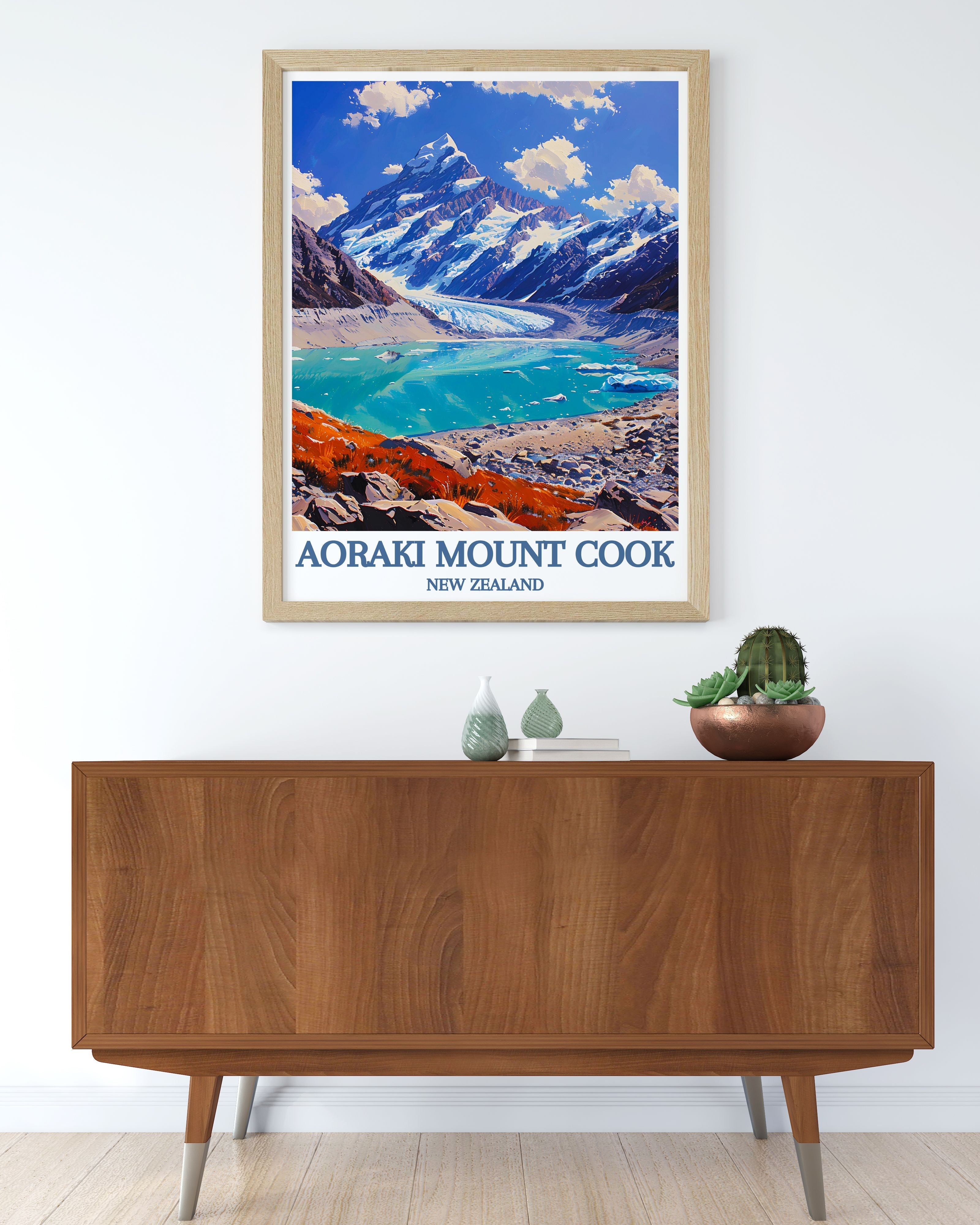 Aoraki Mount Cook Wall Decor Lake Pukaki Wall Art New Zealand Prints