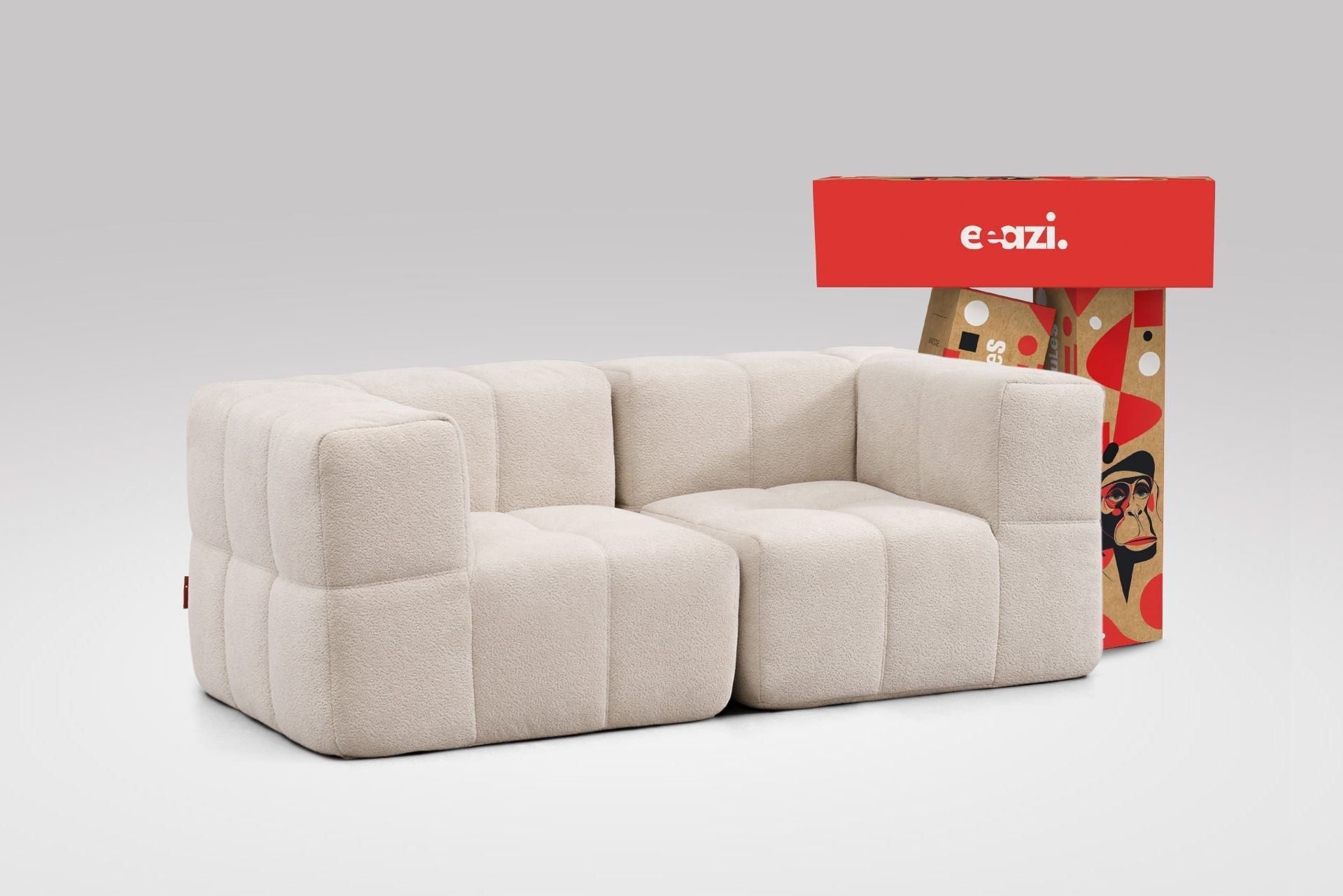2 Teiliges Modulares Sofa – Beige-0