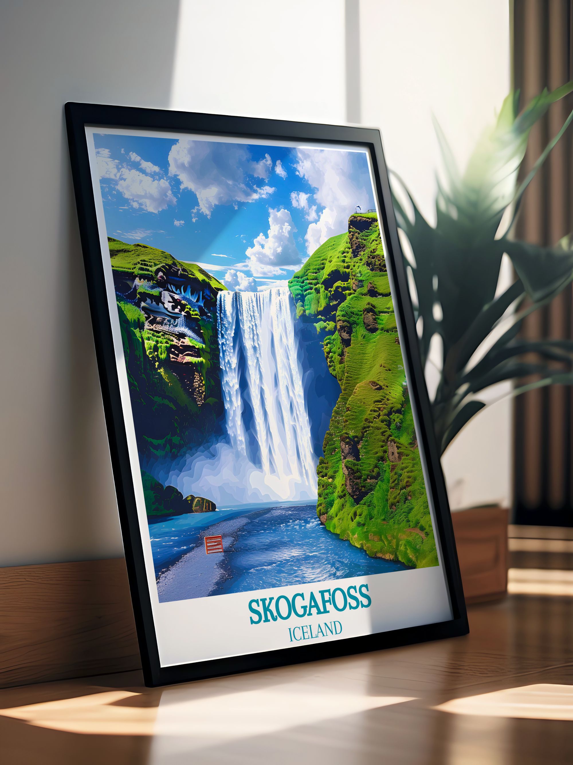 Skogafoss Custom Prints Skogafoss Waterfall Gallery Wall Art Iceland Modern Wall Decor