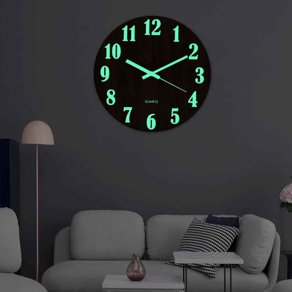 12'' Luminous Wall Clock Suitable for Home Bedroom Living Room-2