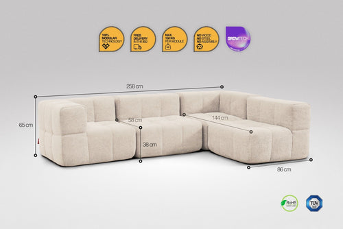 4 Teiliges Modulares Sofa – Beige-1