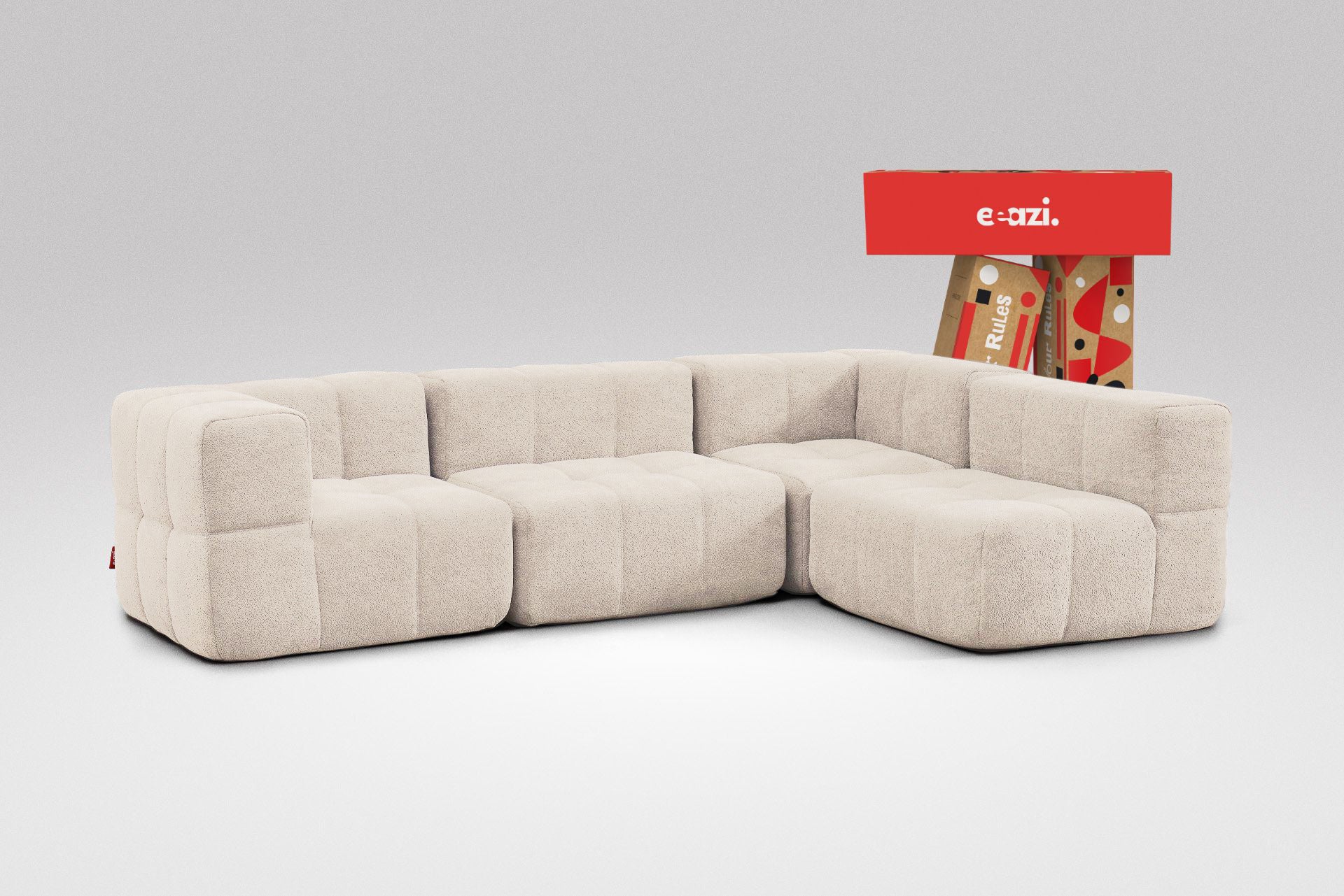 4 Teiliges Modulares Sofa – Beige-0