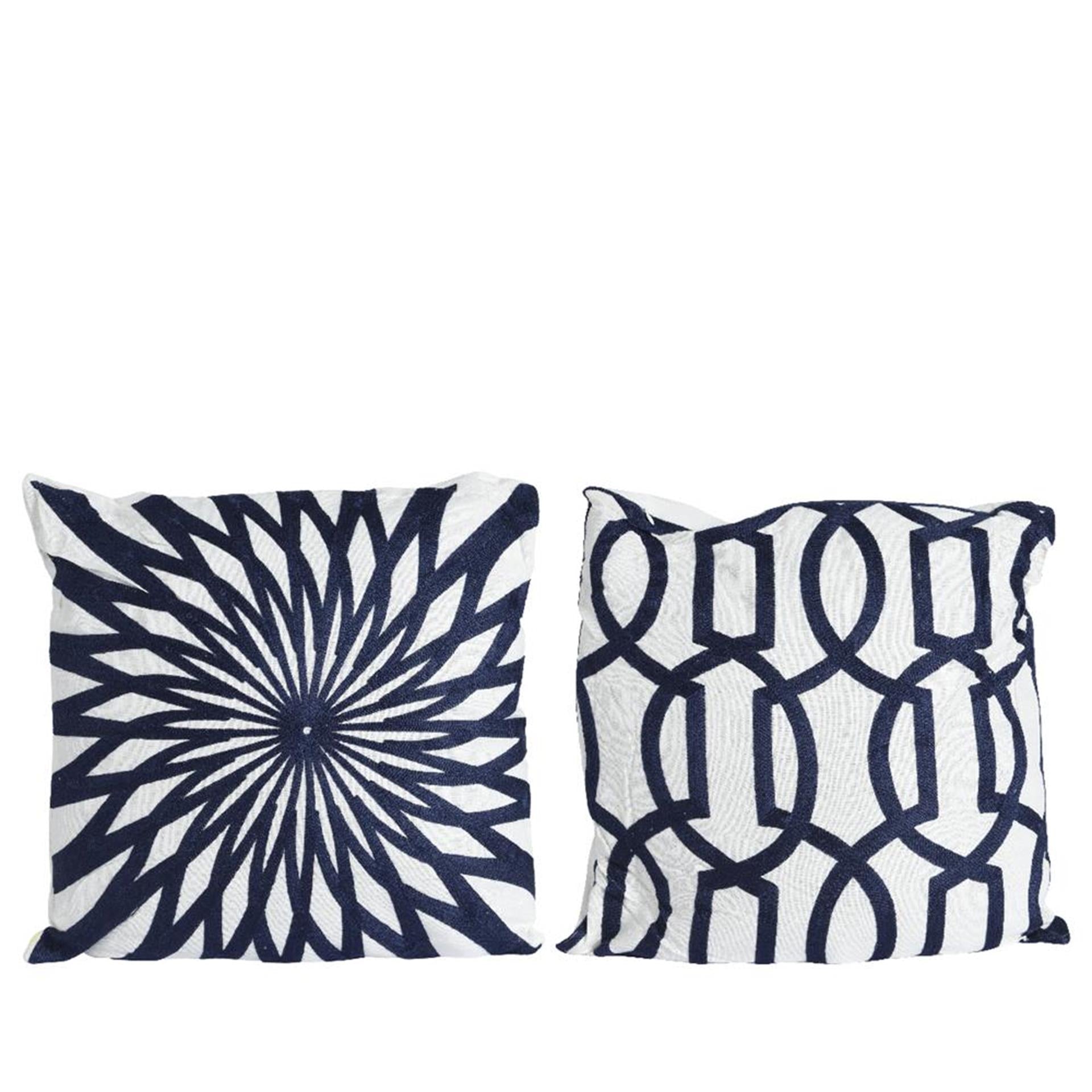 Decoris decorative cushion 43x43cm blue white