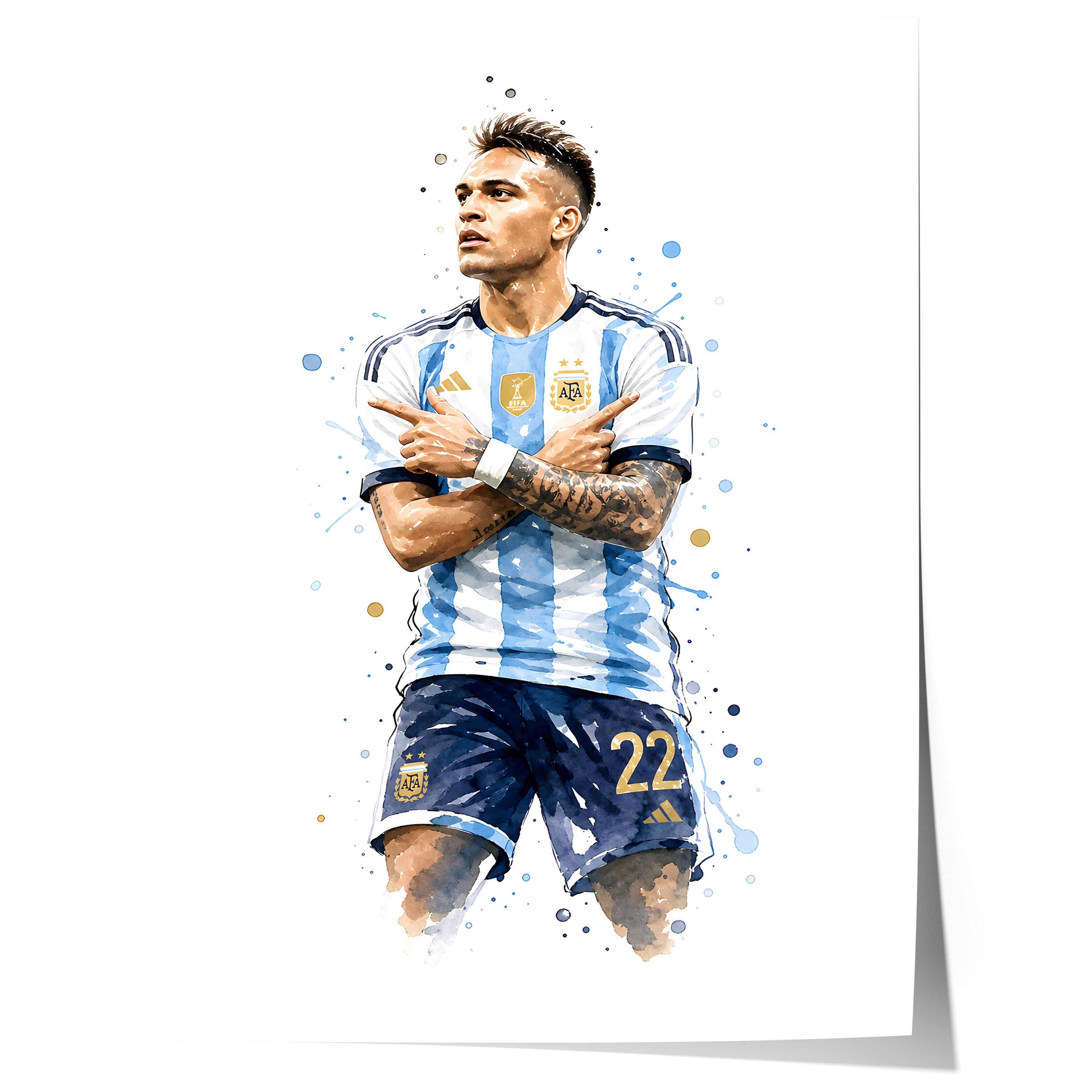 Argentinien Fußball Poster · Geschenkidee · Aquarell Sport Wandbild · Deko Print ohne Rahmen-0