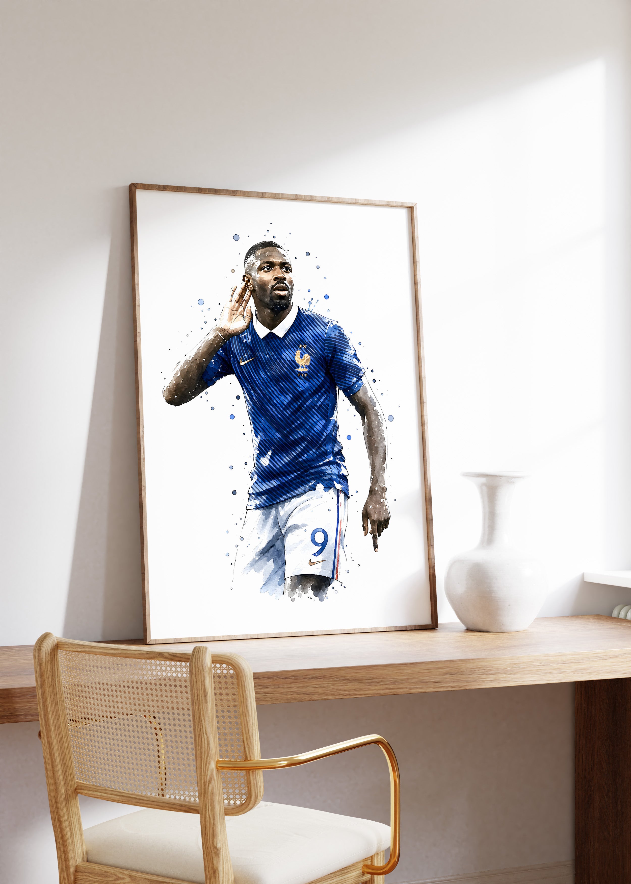 Frankreich Fußball Poster · Geschenkidee · Aquarell Sport Wandbild · Deko Print ohne Rahmen-2