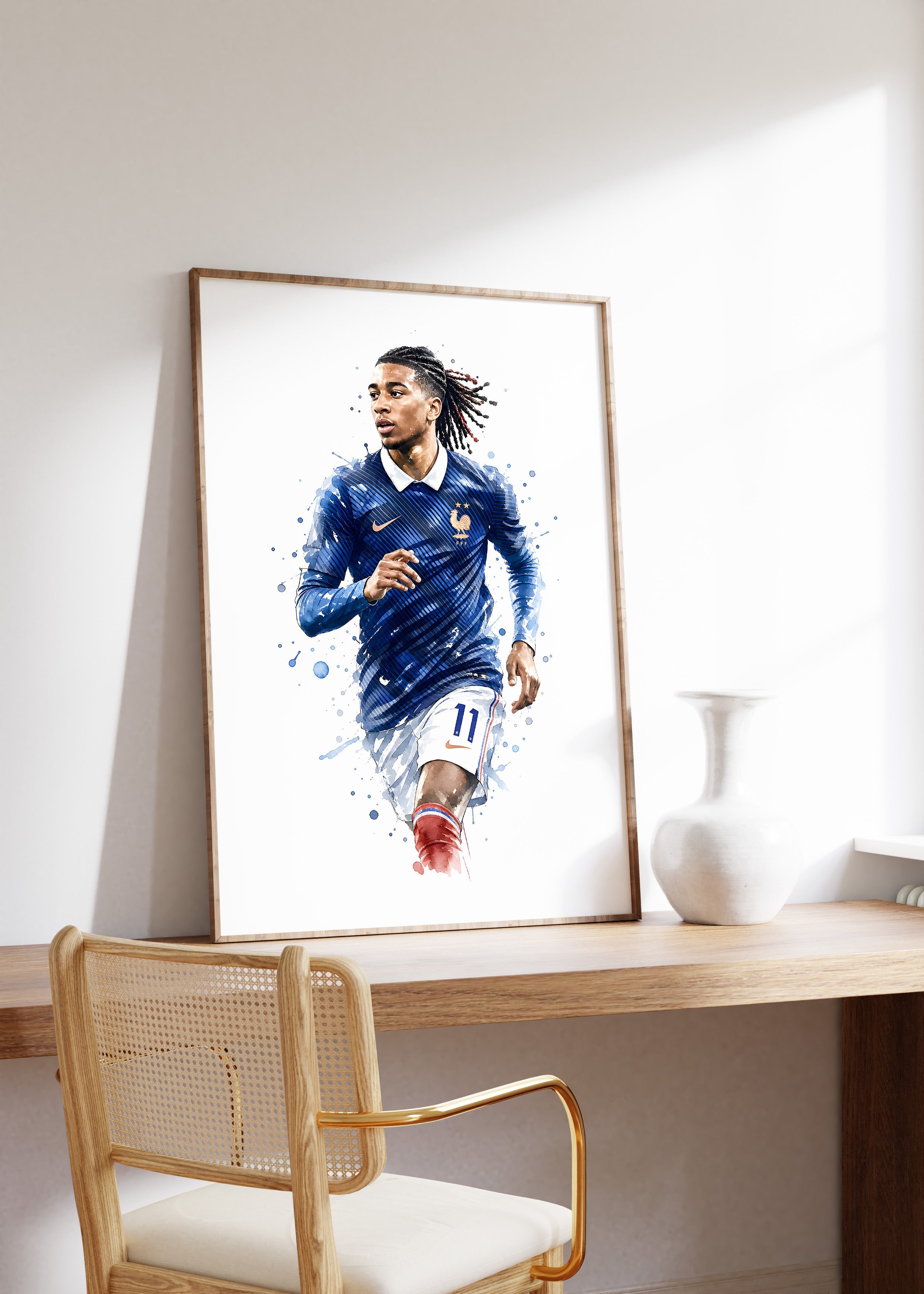 Frankreich Fußball Poster · Geschenkidee · Aquarell Sport Wandbild · Deko Print ohne Rahmen-2