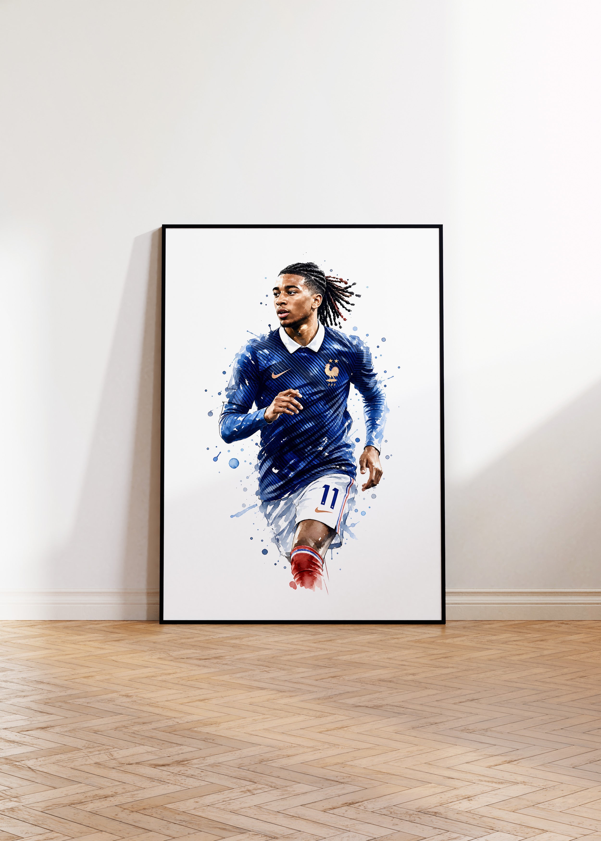 Frankreich Fußball Poster · Geschenkidee · Aquarell Sport Wandbild · Deko Print ohne Rahmen-3