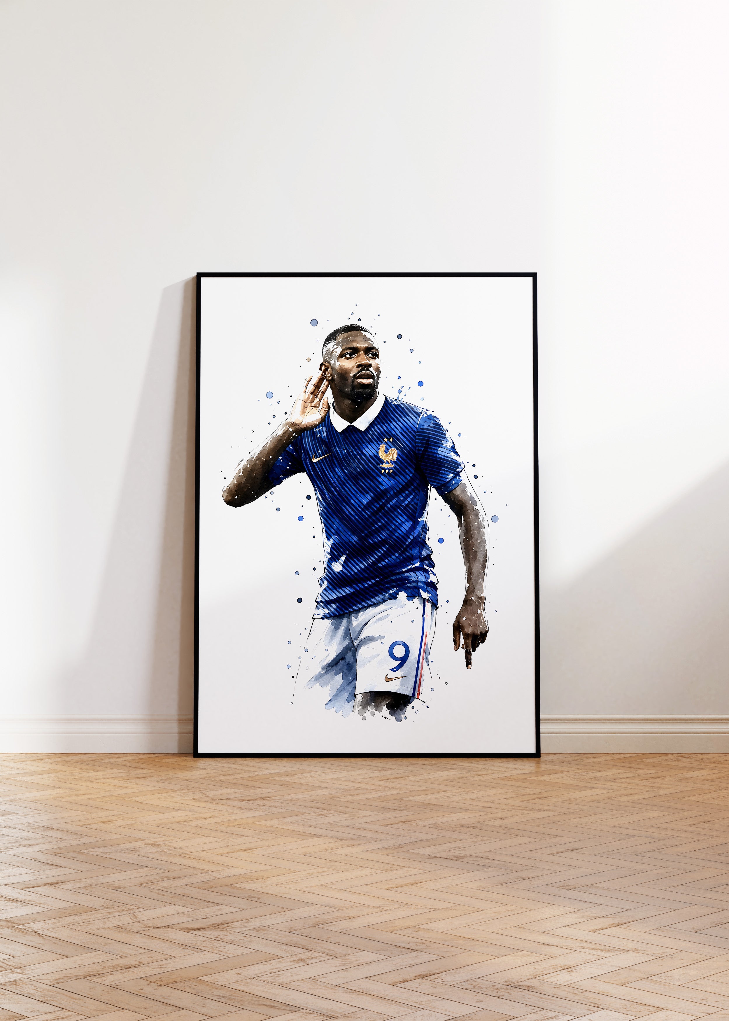 Frankreich Fußball Poster · Geschenkidee · Aquarell Sport Wandbild · Deko Print ohne Rahmen-3