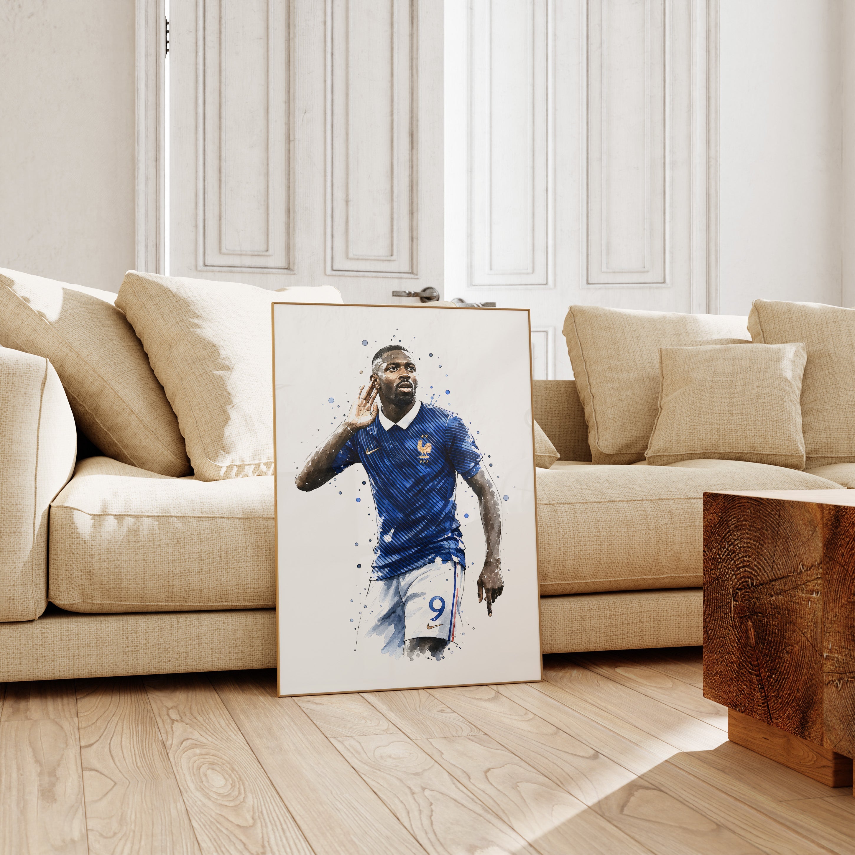 Frankreich Fußball Poster · Geschenkidee · Aquarell Sport Wandbild · Deko Print ohne Rahmen-4