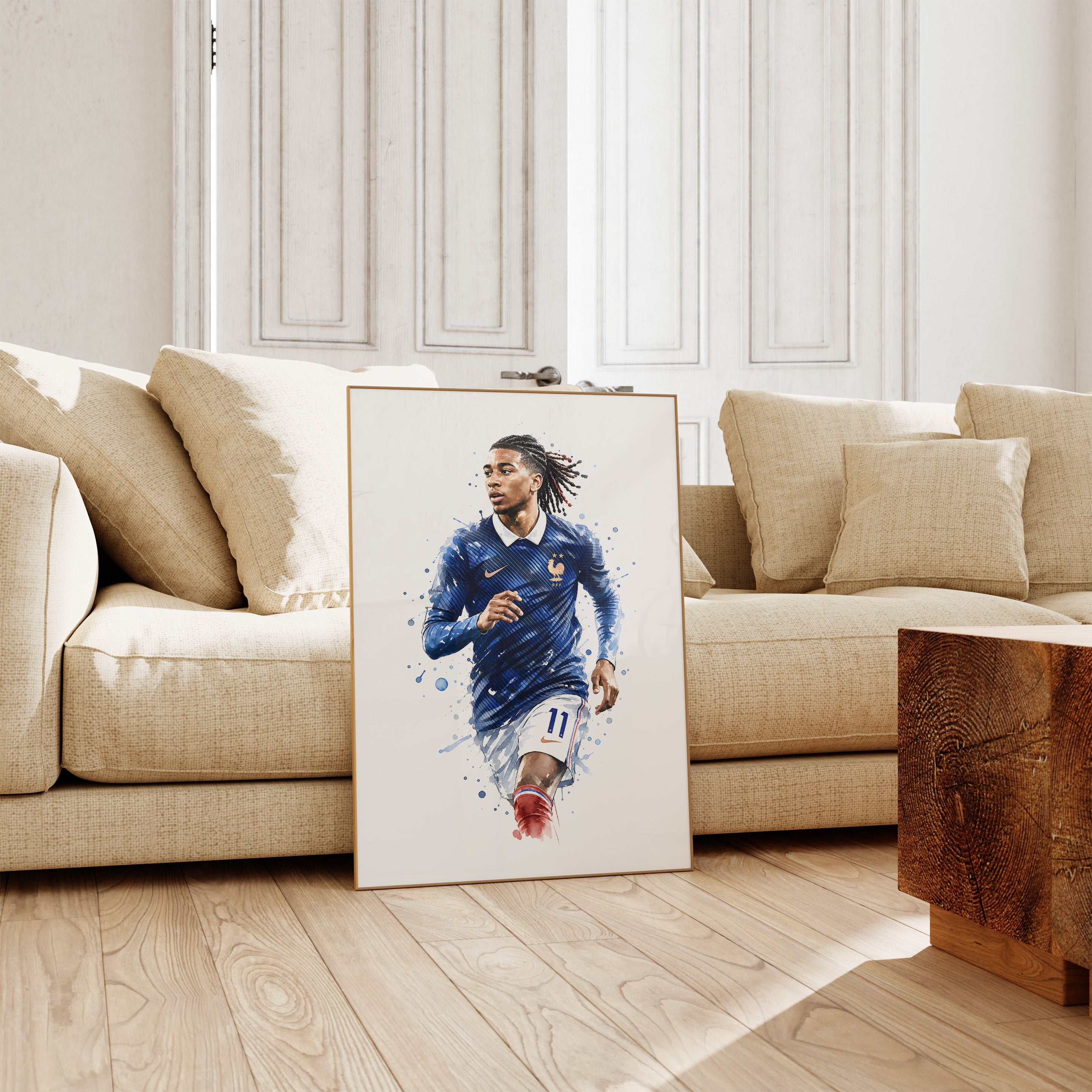 Frankreich Fußball Poster · Geschenkidee · Aquarell Sport Wandbild · Deko Print ohne Rahmen-4