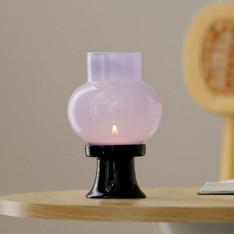 Glass Aroma Candle Lamp — Hand-Blown Heat-Resistant Lantern Candle Holder