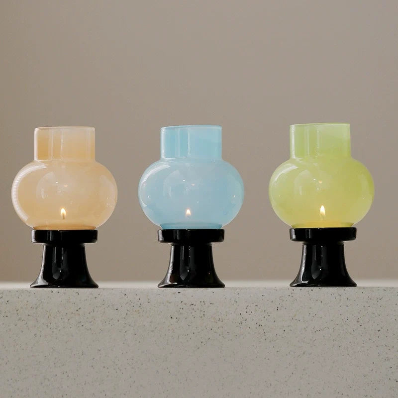 Glass Aroma Candle Lamp — Hand-Blown Heat-Resistant Lantern Candle Holder