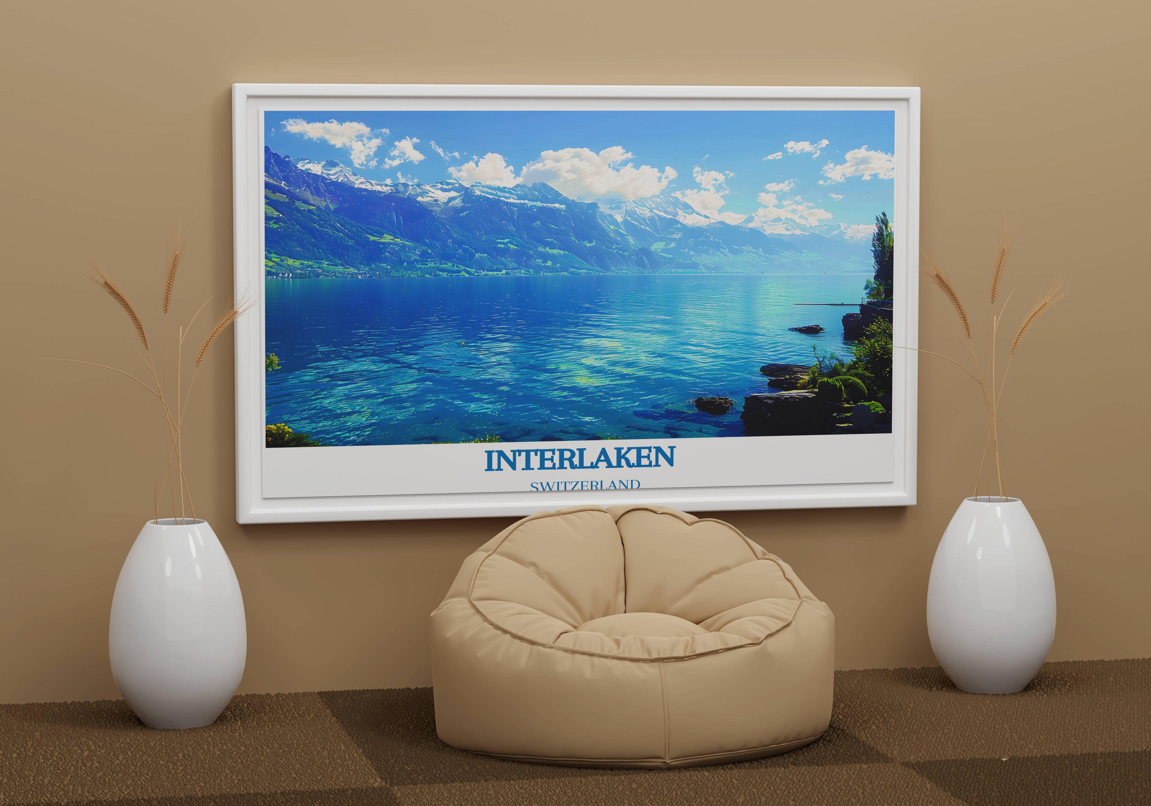 Interlaken Art Collection - Lake Thun Wall Decor - Custom Swiss Prints