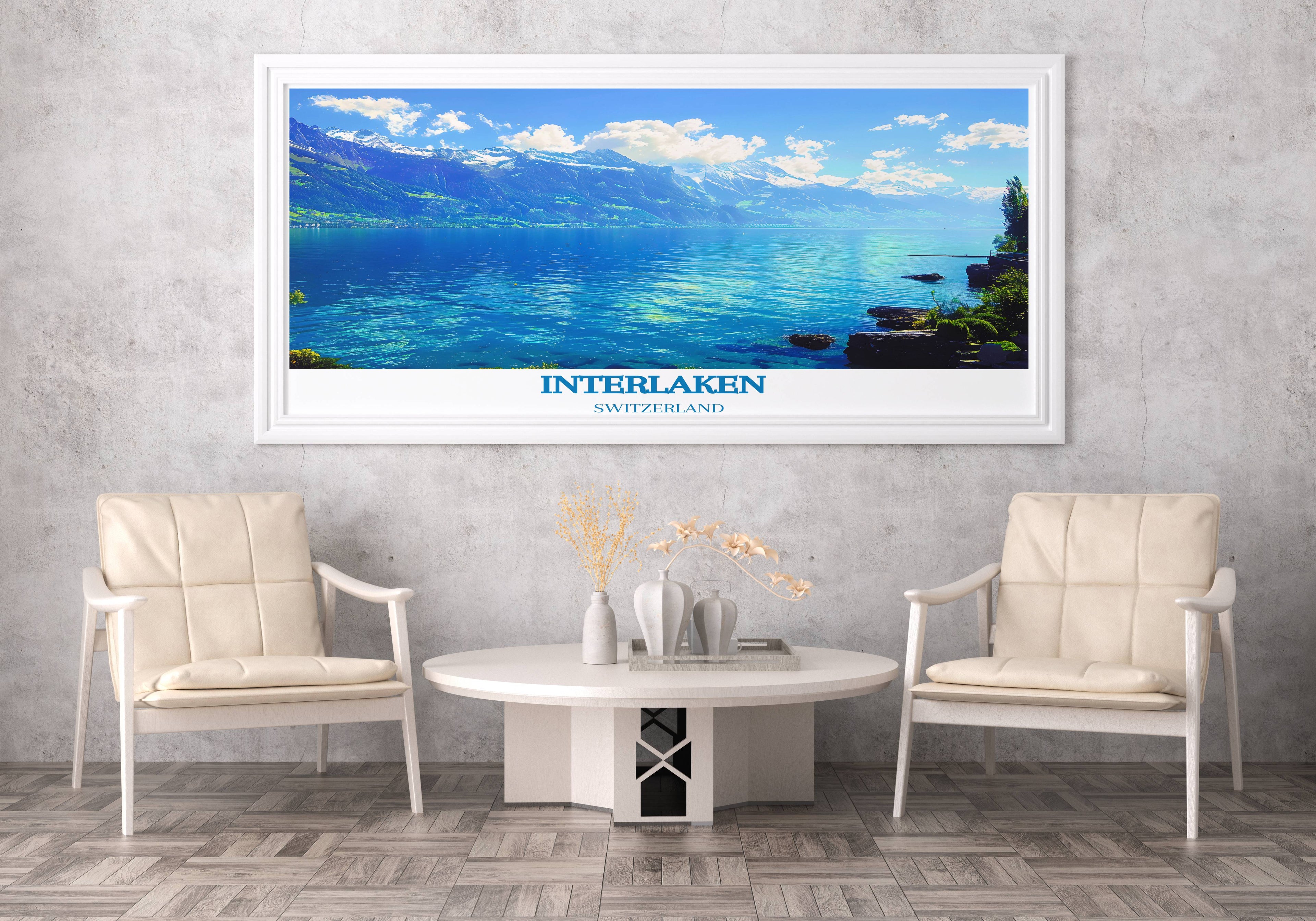 Interlaken Art Collection - Lake Thun Wall Decor - Custom Swiss Prints