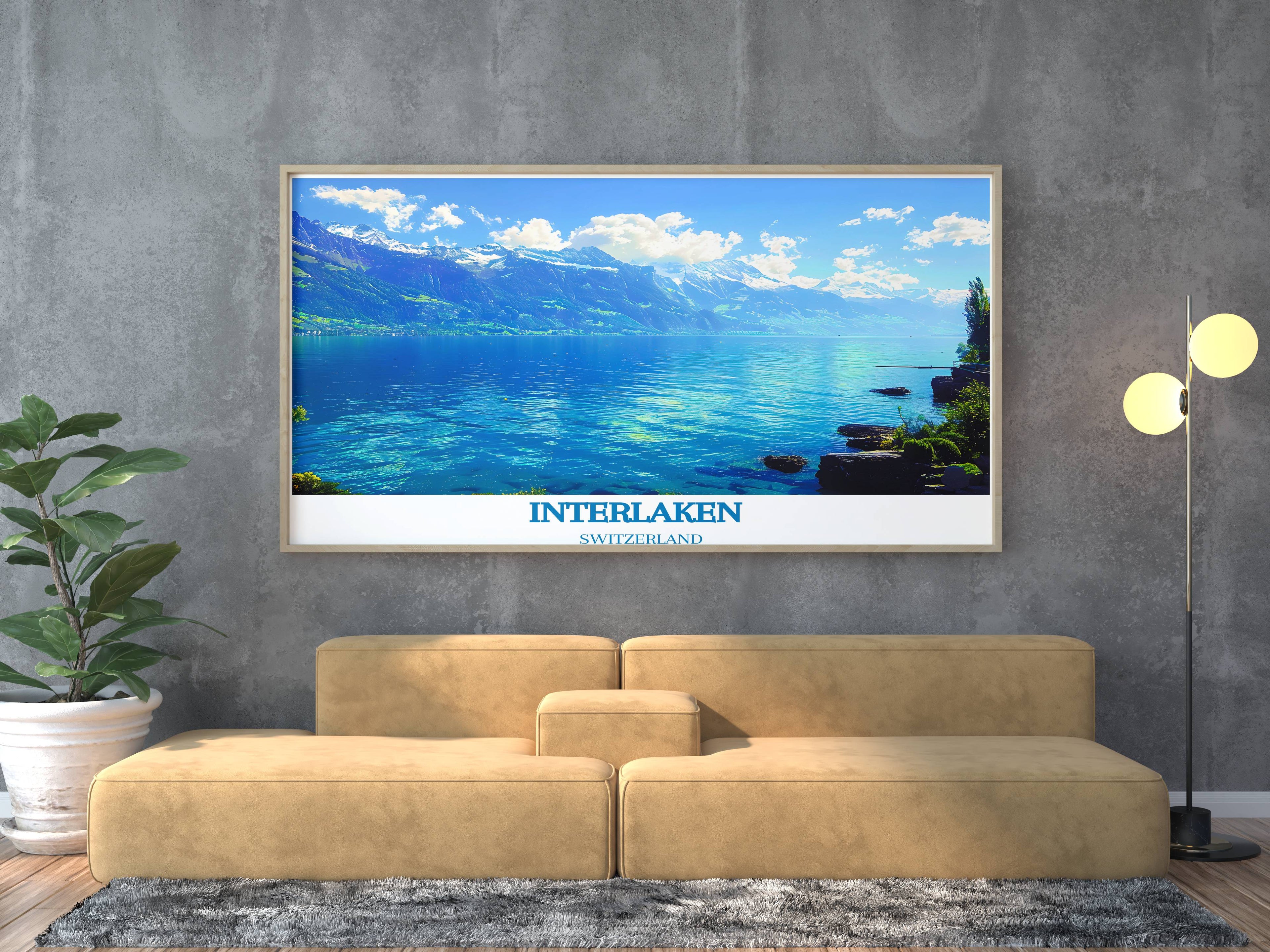 Interlaken Art Collection - Lake Thun Wall Decor - Custom Swiss Prints