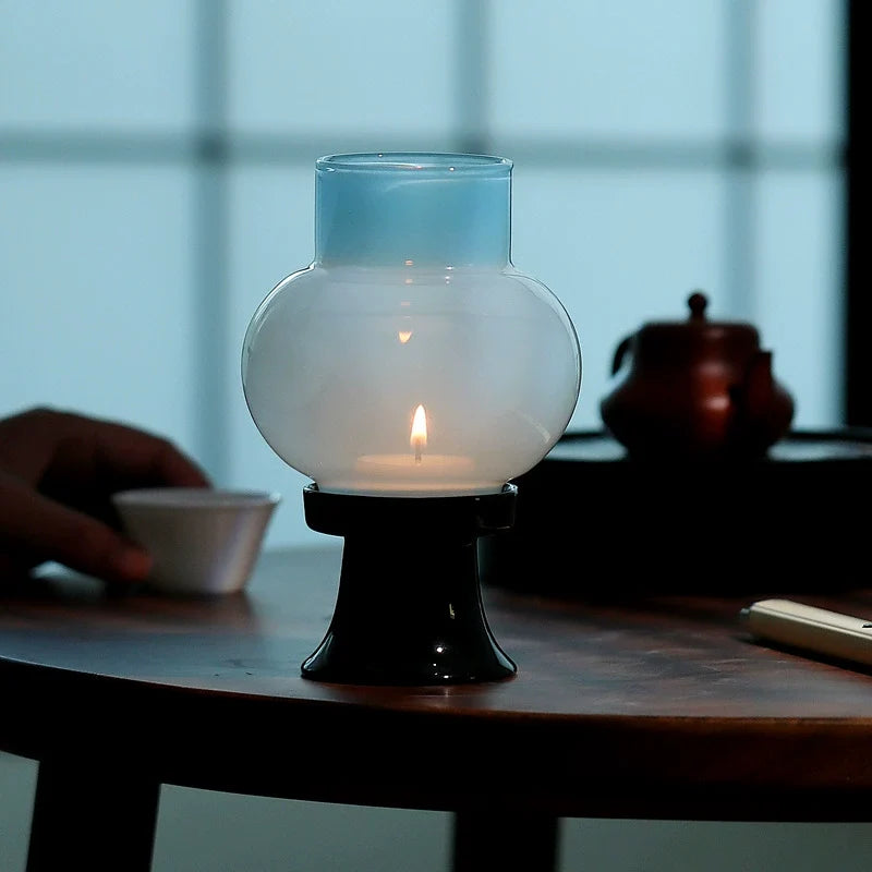 Glass Aroma Candle Lamp — Hand-Blown Heat-Resistant Lantern Candle Holder