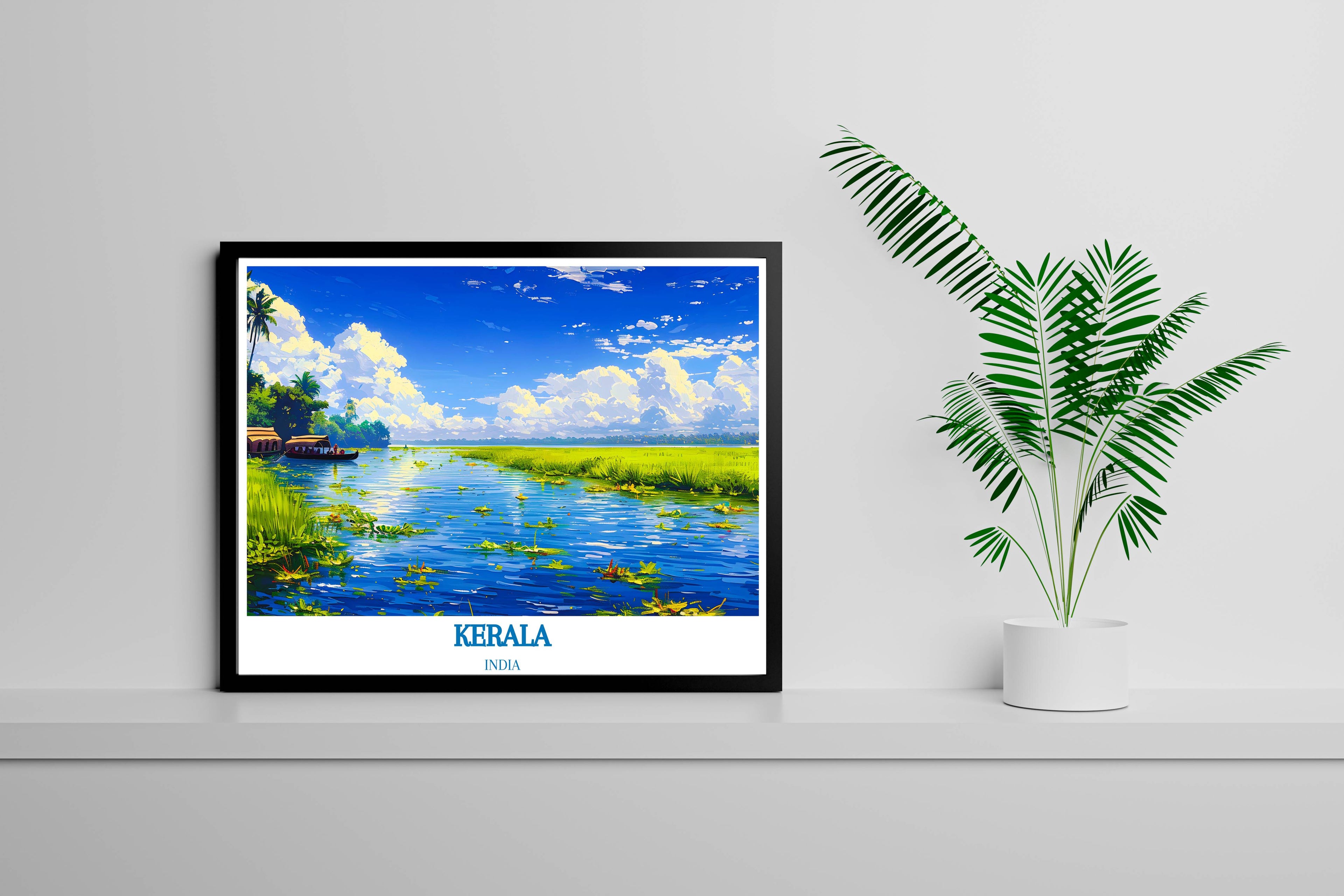Kerala Backwaters Art - Alleppey Backwaters Wall Decor - Kerala India Prints
