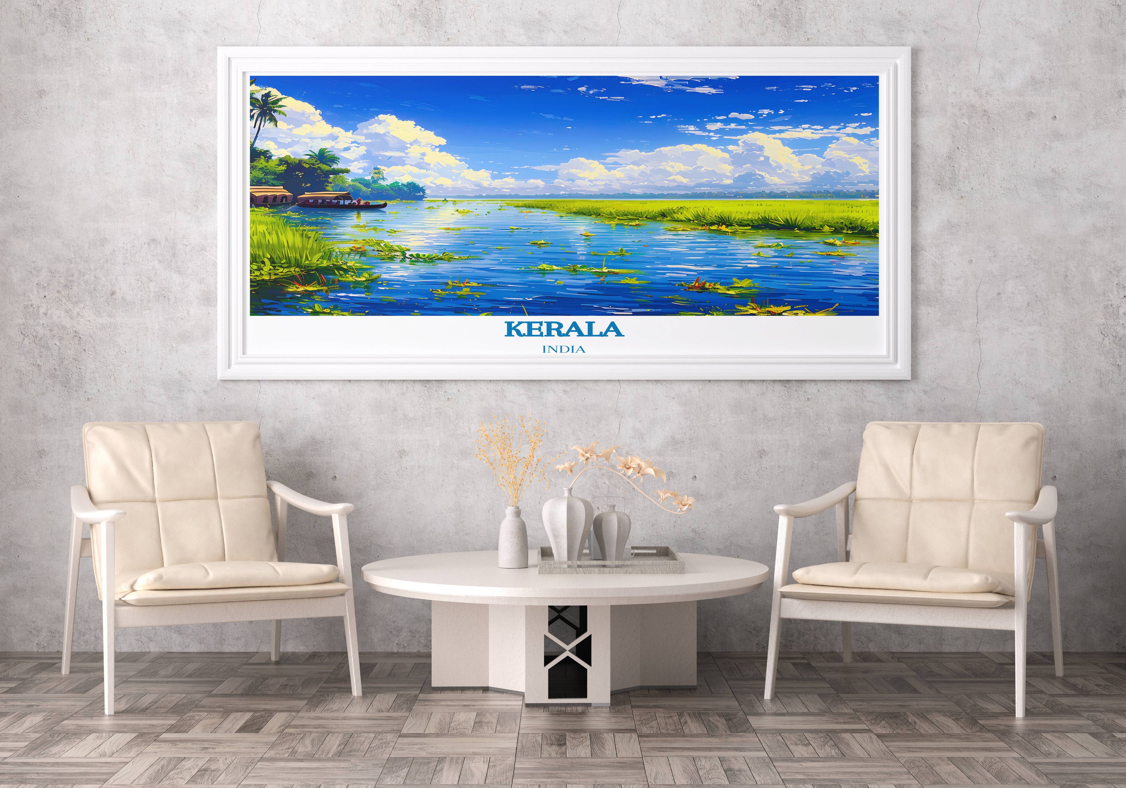 Kerala Backwaters Art - Alleppey Backwaters Wall Decor - Kerala India Prints