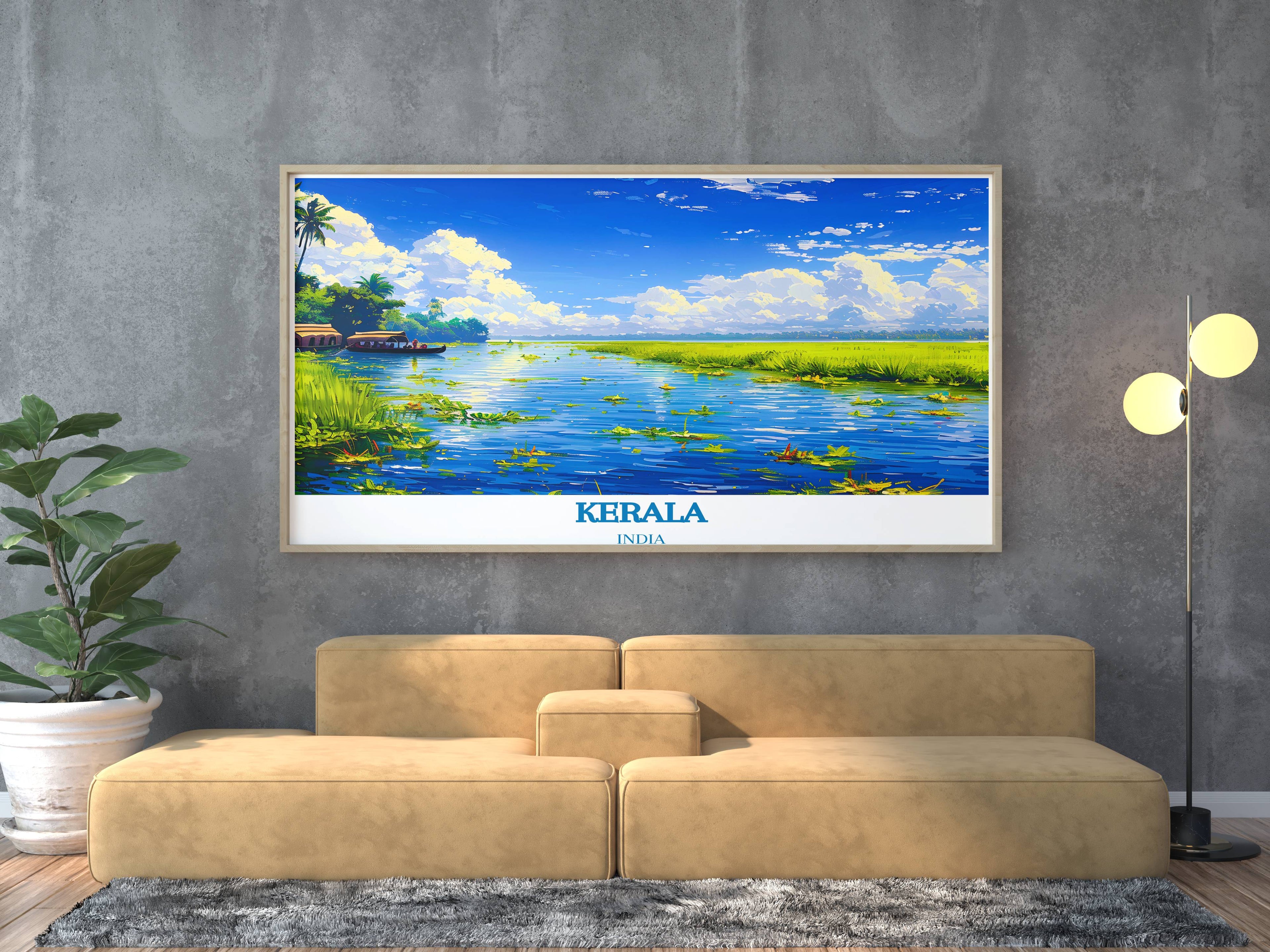 Kerala Backwaters Art - Alleppey Backwaters Wall Decor - Kerala India Prints