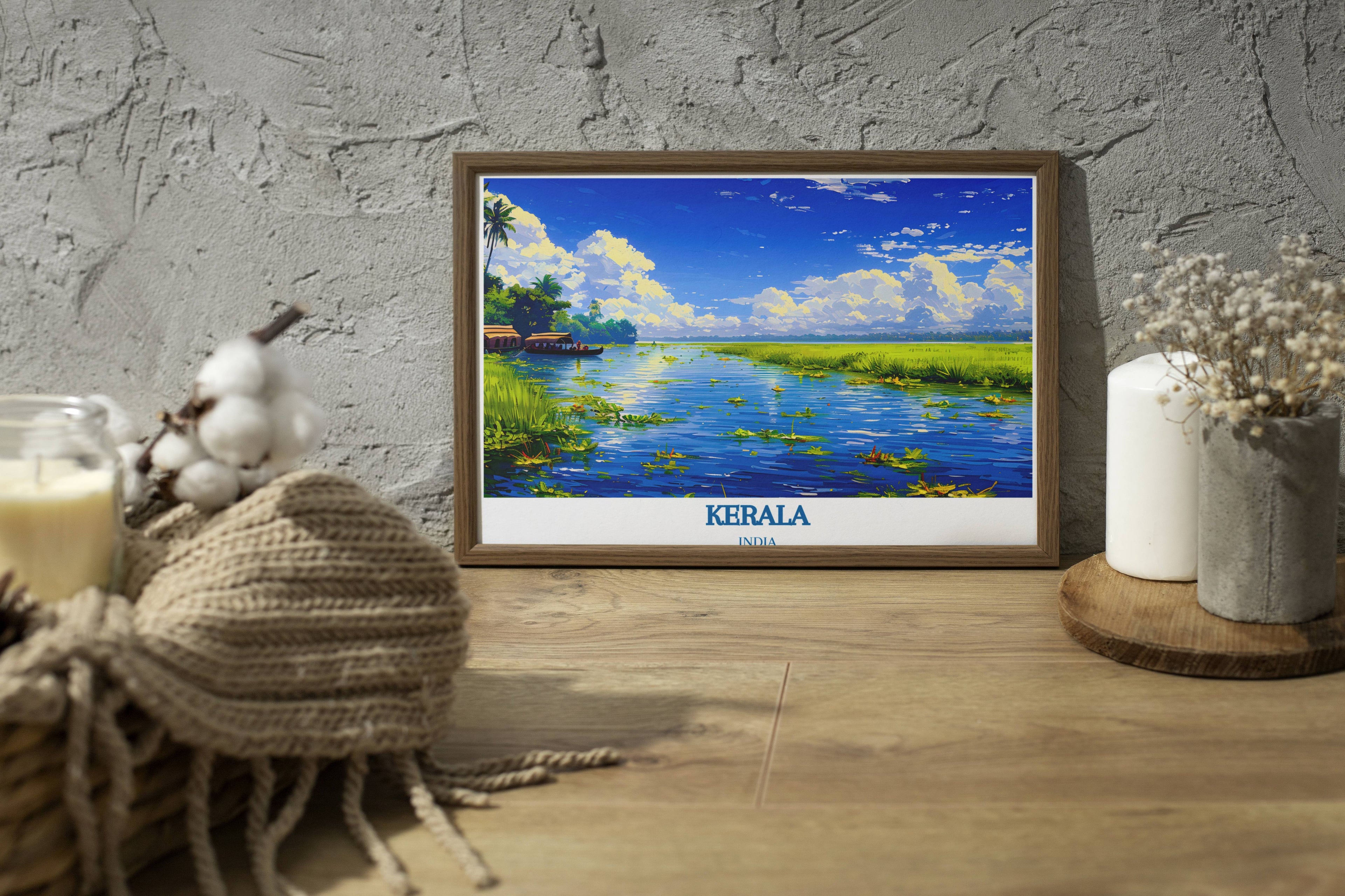Kerala Backwaters Art - Alleppey Backwaters Wall Decor - Kerala India Prints