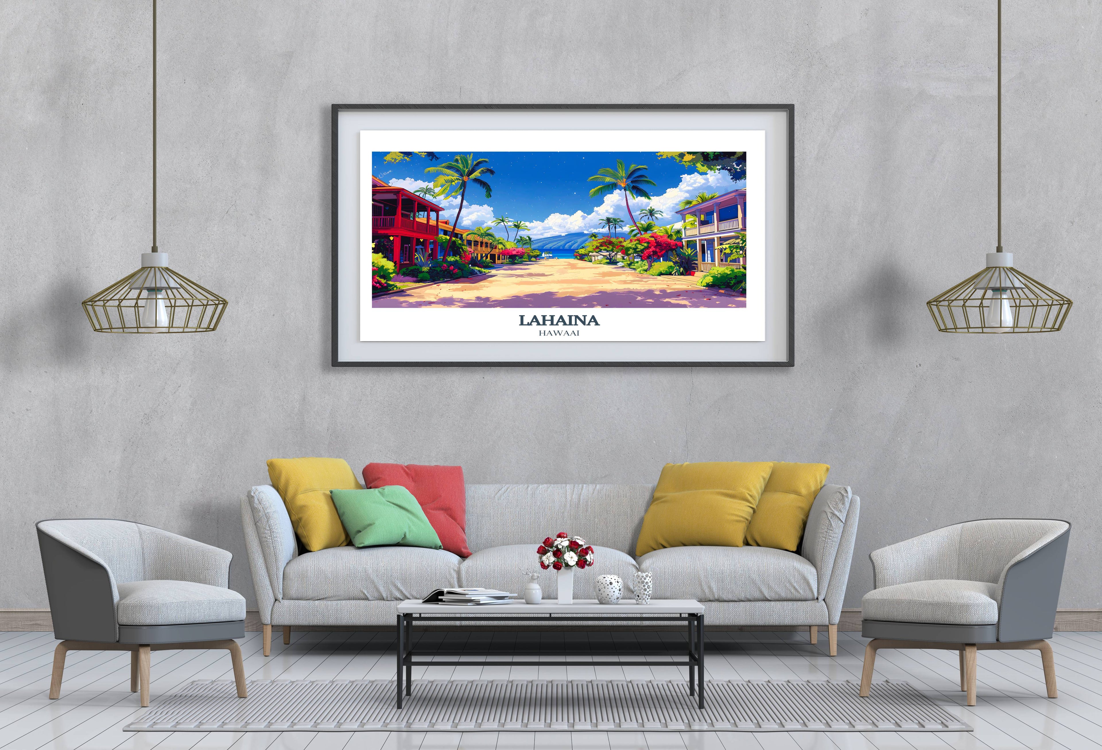Lahaina Wall Decor - Front Street Art - Hawaiian Landscape Prints