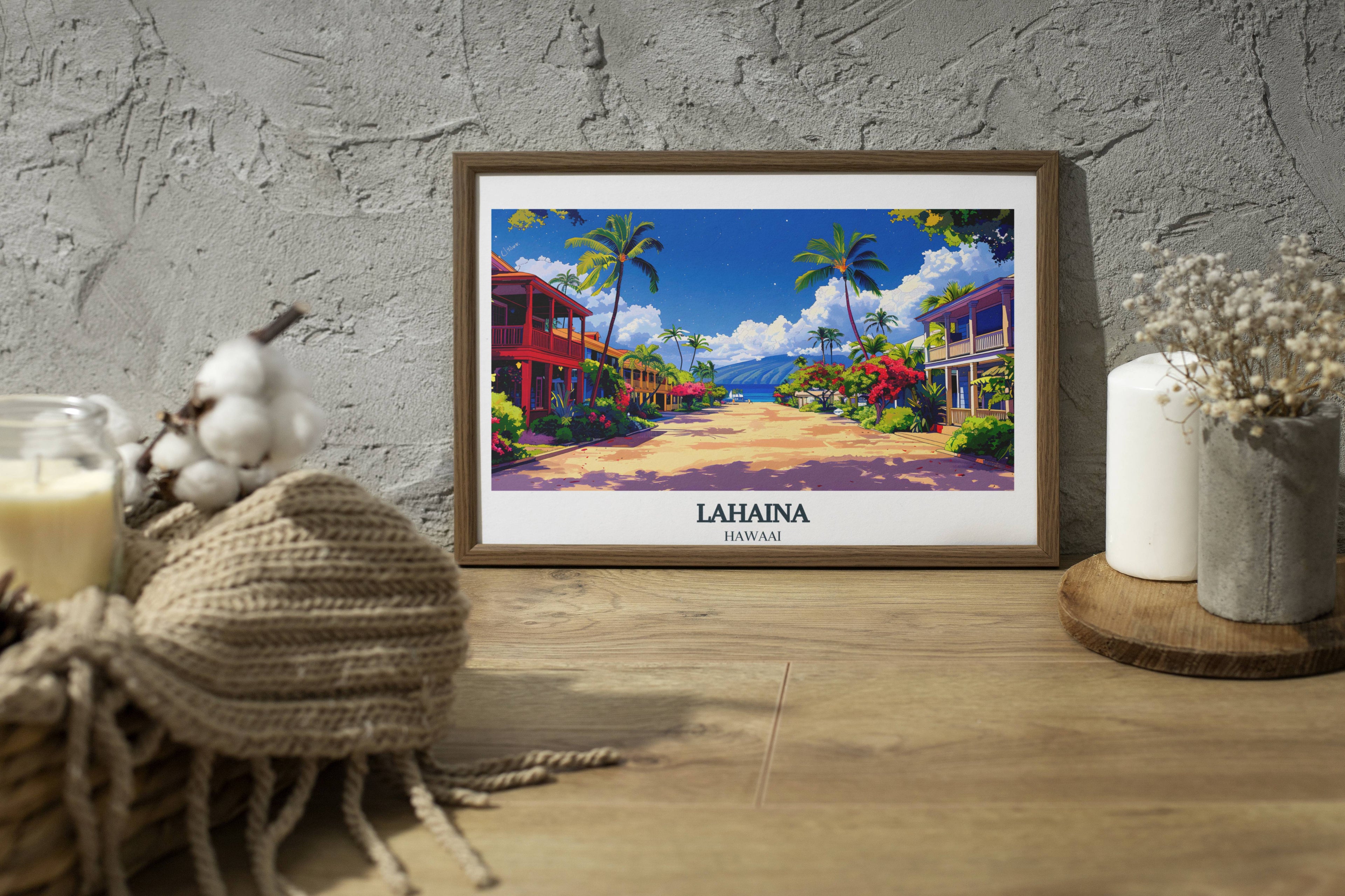 Lahaina Wall Decor - Front Street Art - Hawaiian Landscape Prints