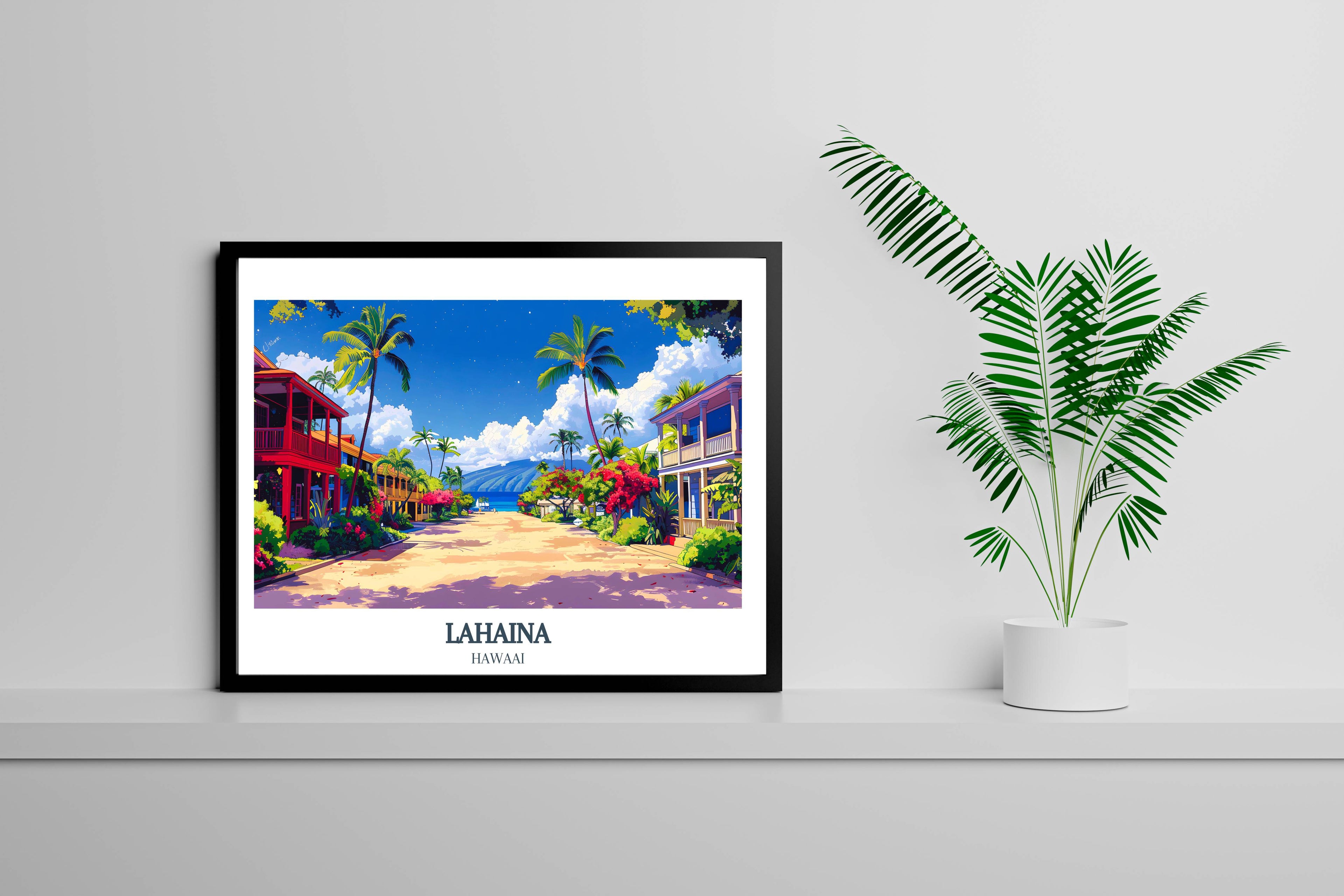 Lahaina Wall Decor - Front Street Art - Hawaiian Landscape Prints
