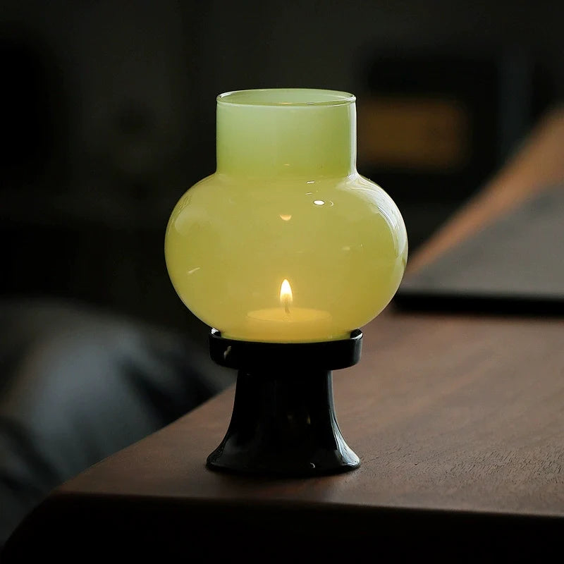 Glass Aroma Candle Lamp — Hand-Blown Heat-Resistant Lantern Candle Holder