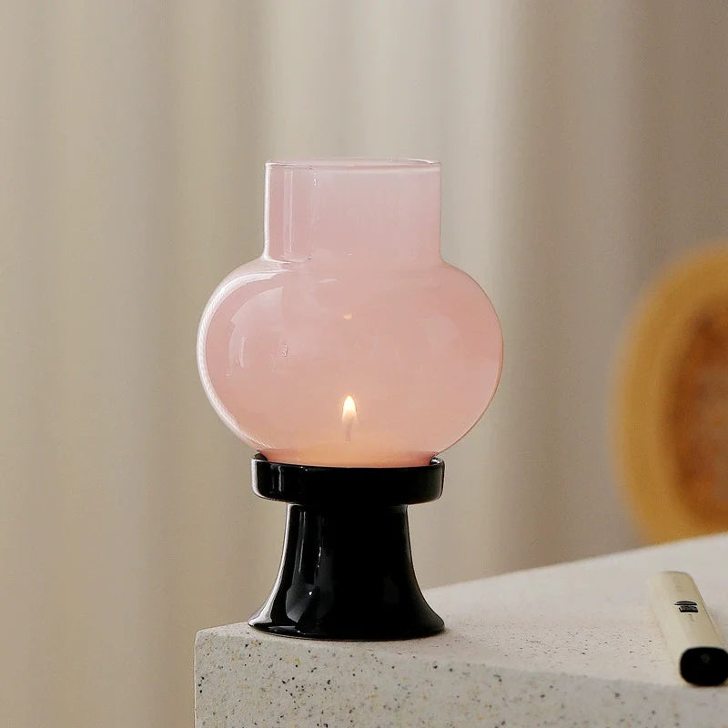 Glass Aroma Candle Lamp — Hand-Blown Heat-Resistant Lantern Candle Holder