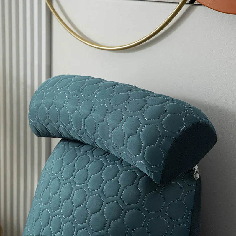 Bed Reading Pillow with Arms Backrest Cushion with Neck Support Blue