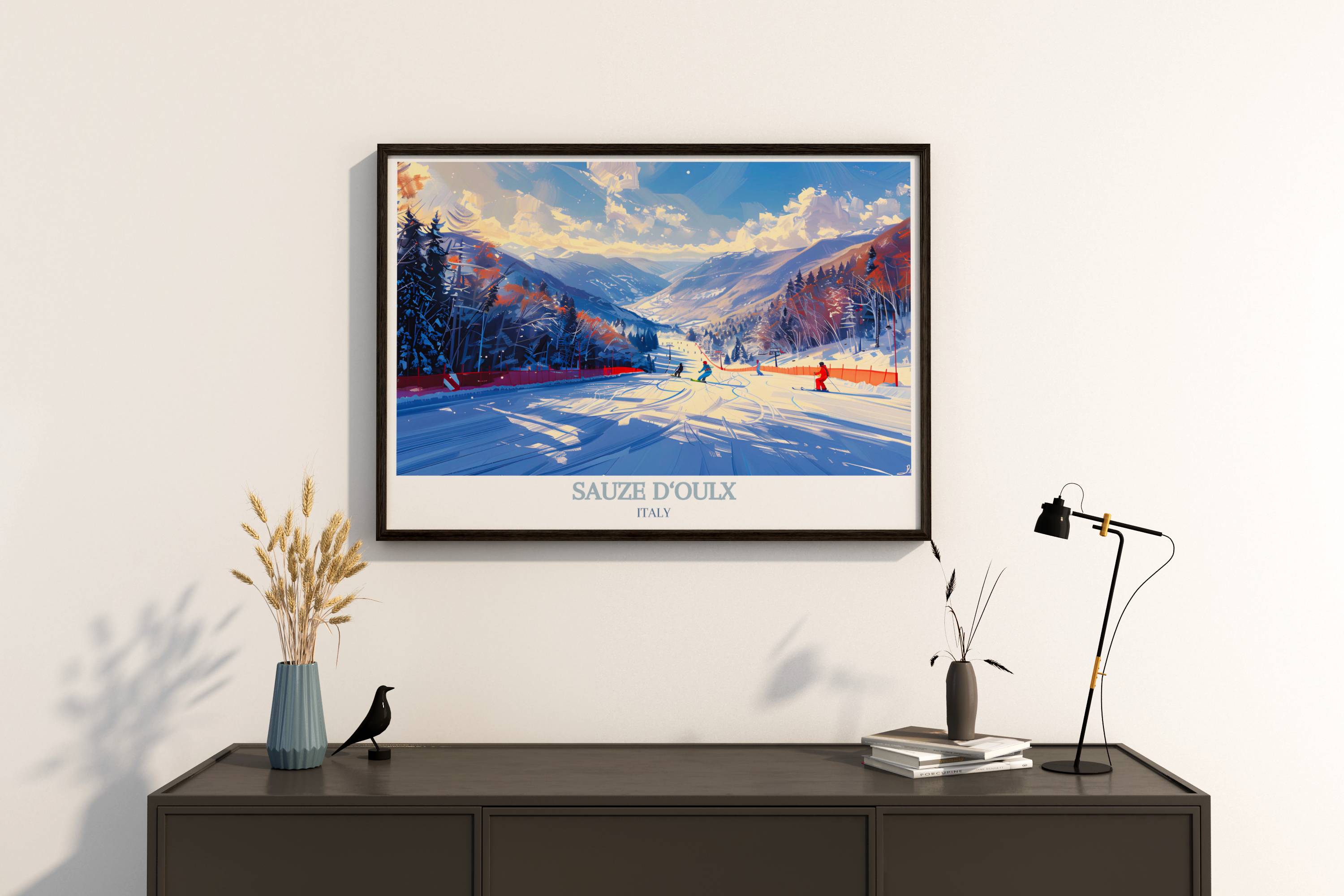 Sauze d'Oulx Ski Resort Wall Decor - Ski Resort Wall Art - Italy Prints