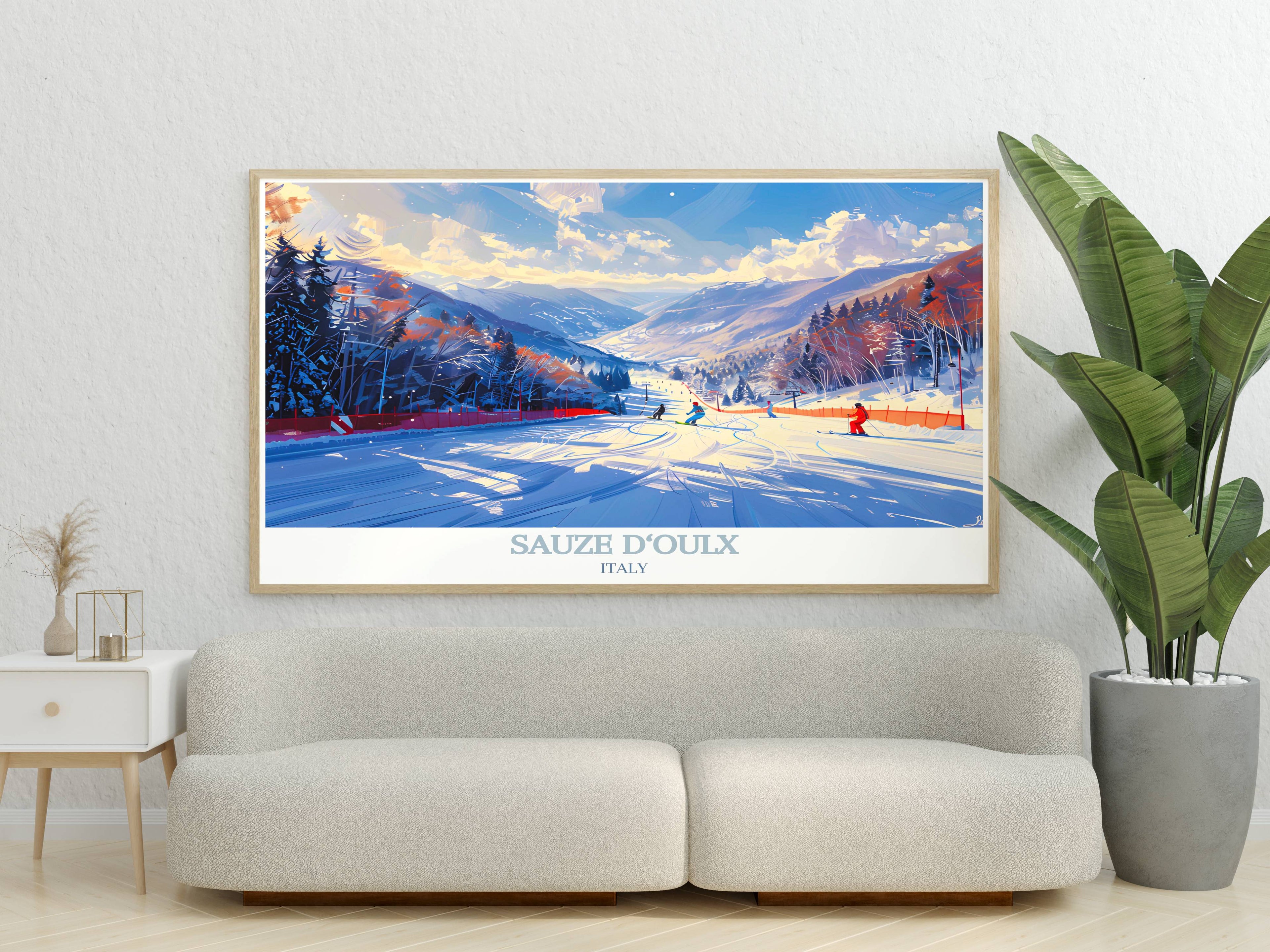 Sauze d'Oulx Ski Resort Wall Decor - Ski Resort Wall Art - Italy Prints