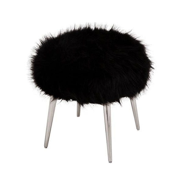 Puffsitzhocker Andes – Gepolsterter Sitzhocker in Schwarz & Beige