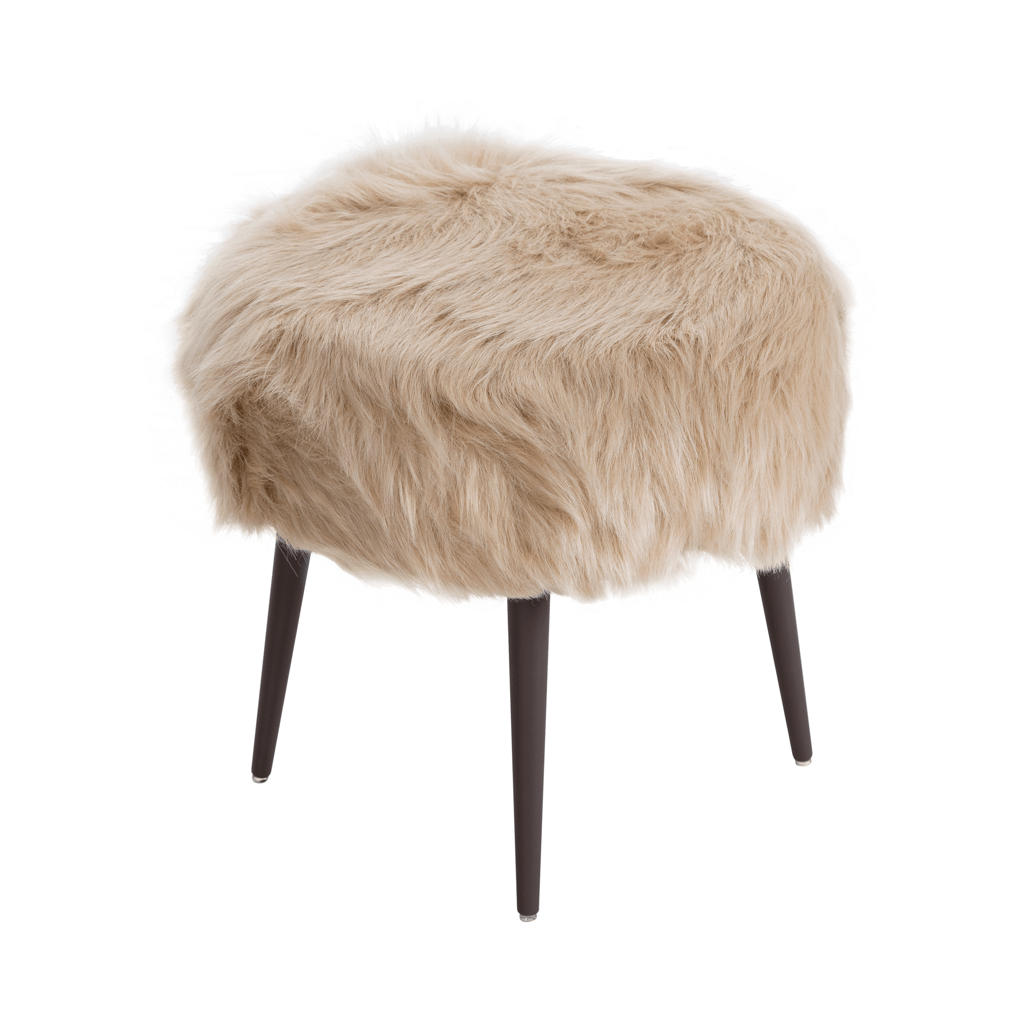 Puffsitzhocker Andes – Gepolsterter Sitzhocker in Schwarz & Beige