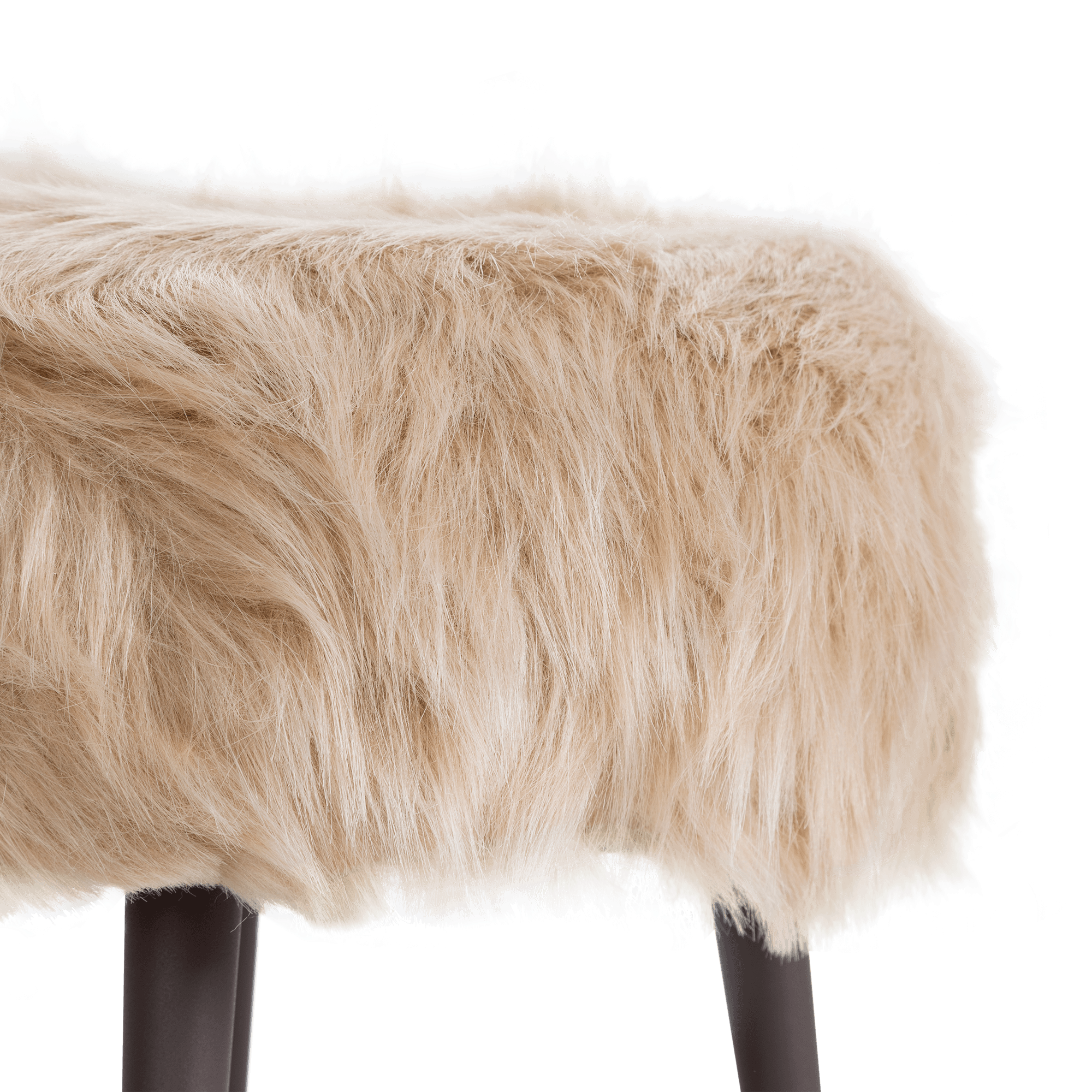 Puffsitzhocker Andes – Gepolsterter Sitzhocker in Schwarz & Beige