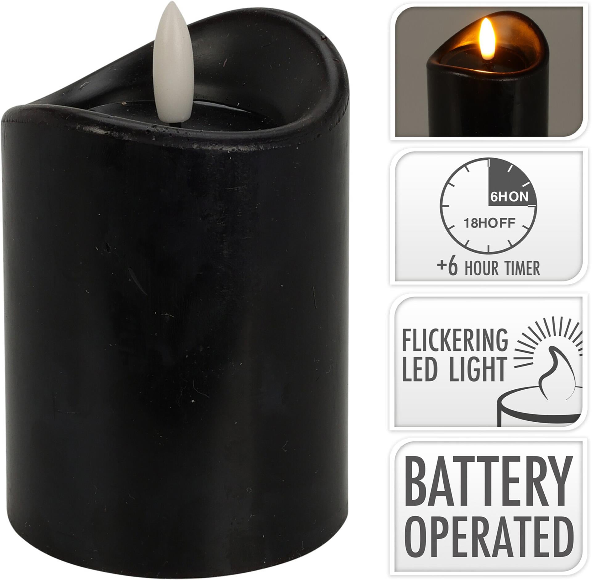 Home styling LED candle 70x100mm black-0