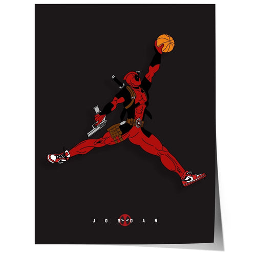 Basketball Superheld Illustration · Pop Art Comic Stil · Moderne Film Charakter Grafik · Print ohne Rahmen-0